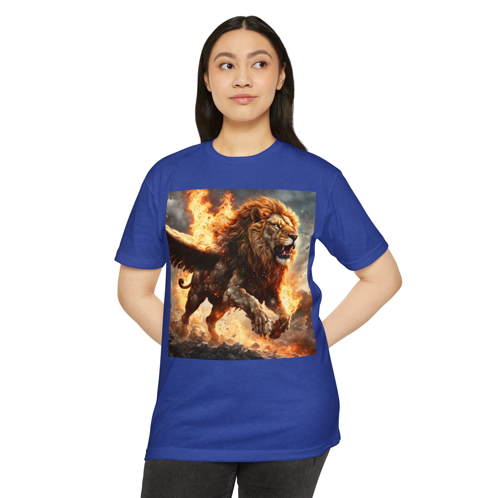 Dynamic Lion Graphic Tee, Unisex T-Shirt, Animal Lover Gift, Summer Casual Wear, Statement Shirt, Unique Graphic Apparel