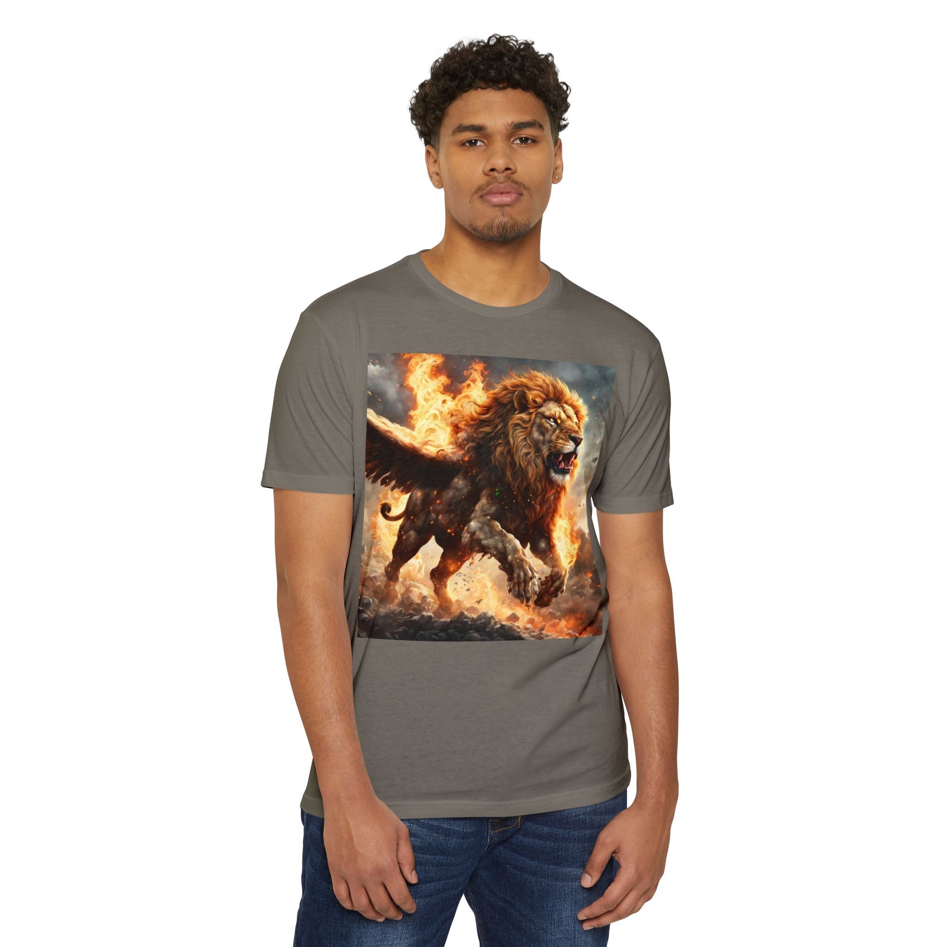 Dynamic Lion Graphic Tee, Unisex T-Shirt, Animal Lover Gift, Summer Casual Wear, Statement Shirt, Unique Graphic Apparel
