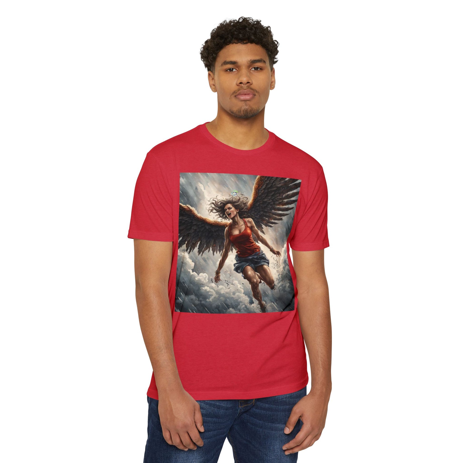 Bold Angel Graphic Tee - Unisex CVC Jersey T-shirt, Spiritual Gift, Trendy Top, Angel Lover Shirt, Unique Graphic T-shirt