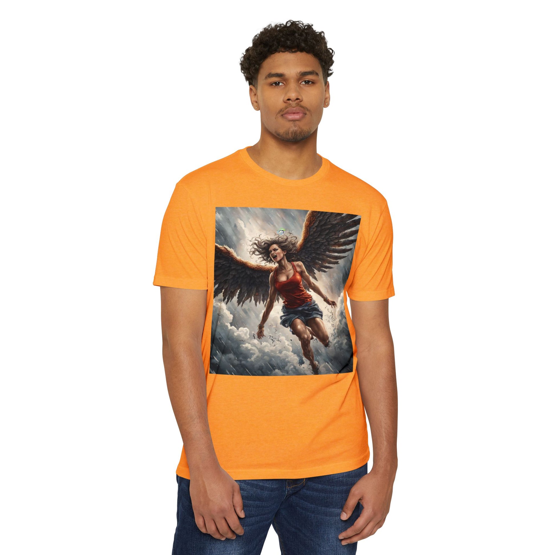 Bold Angel Graphic Tee - Unisex CVC Jersey T-shirt, Spiritual Gift, Trendy Top, Angel Lover Shirt, Unique Graphic T-shirt