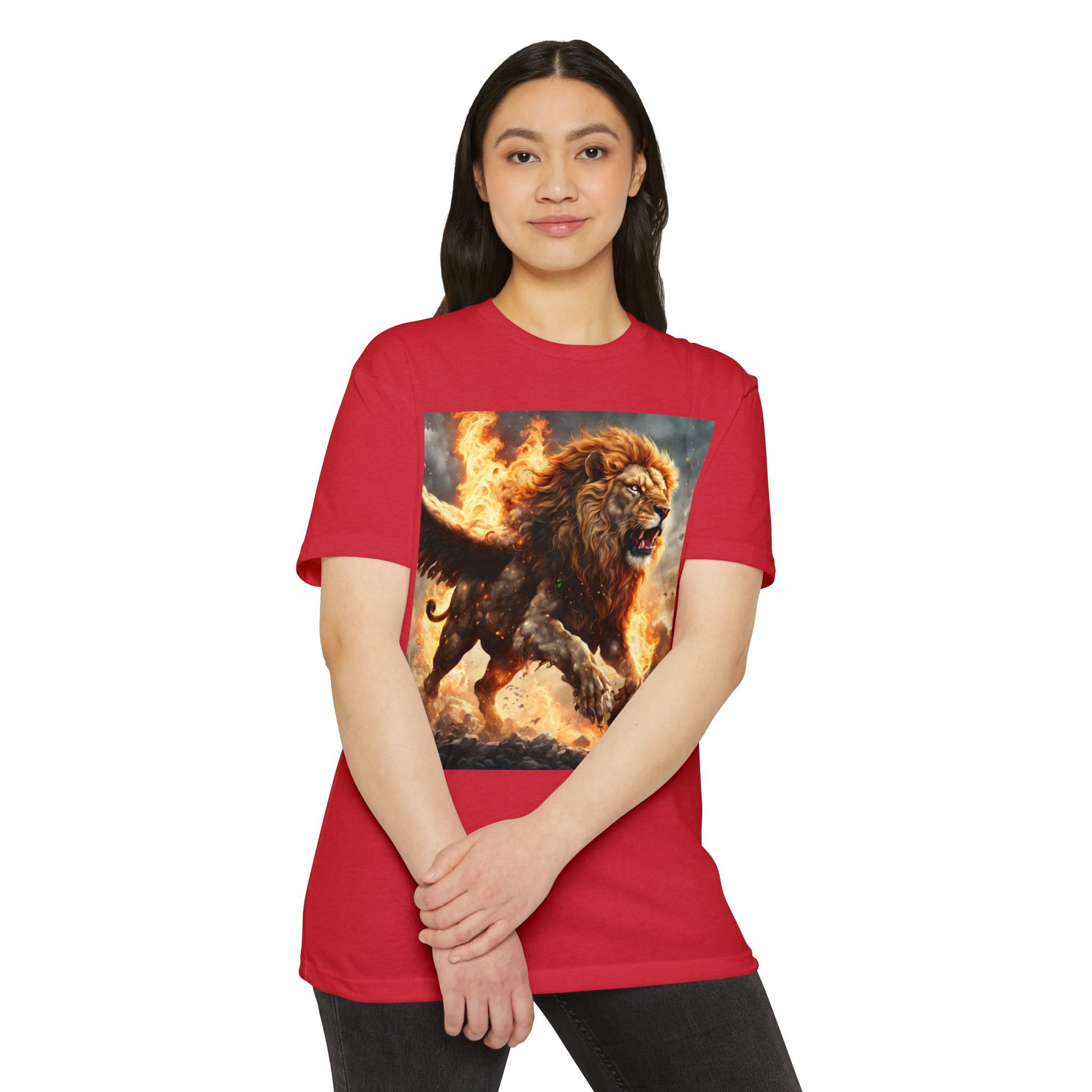 Dynamic Lion Graphic Tee, Unisex T-Shirt, Animal Lover Gift, Summer Casual Wear, Statement Shirt, Unique Graphic Apparel