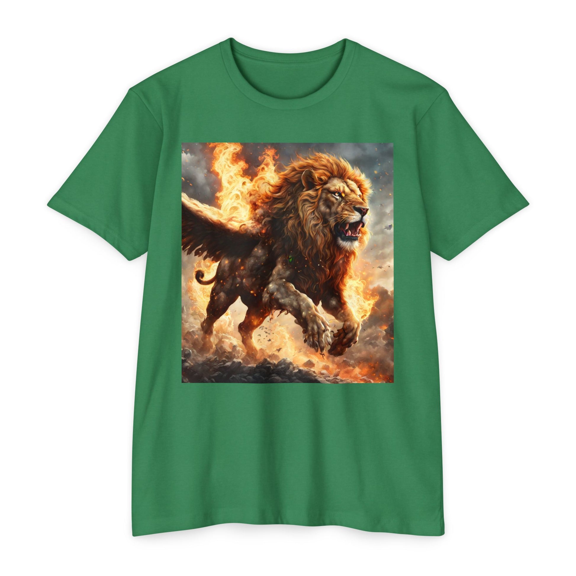 Dynamic Lion Graphic Tee, Unisex T-Shirt, Animal Lover Gift, Summer Casual Wear, Statement Shirt, Unique Graphic Apparel