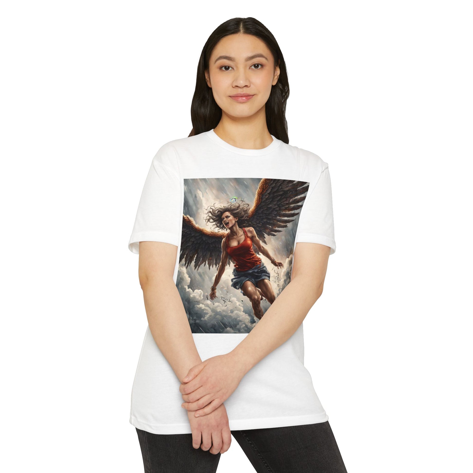 Bold Angel Graphic Tee - Unisex CVC Jersey T-shirt, Spiritual Gift, Trendy Top, Angel Lover Shirt, Unique Graphic T-shirt