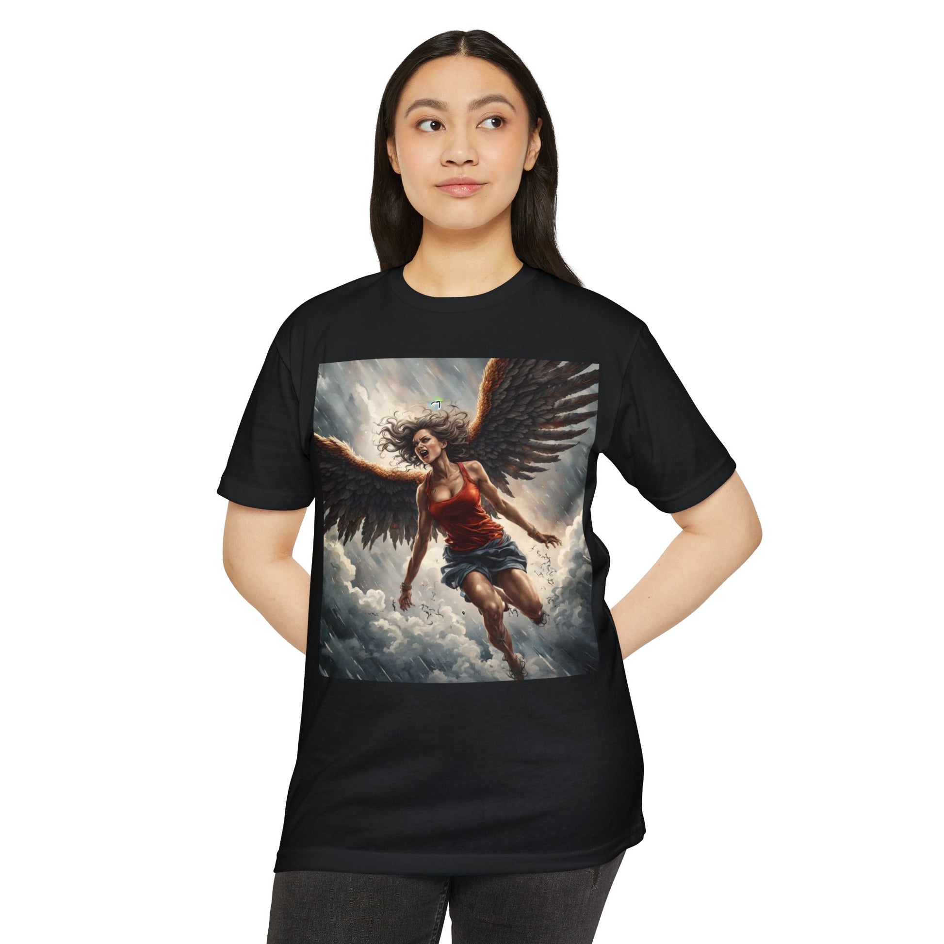 Bold Angel Graphic Tee - Unisex CVC Jersey T-shirt, Spiritual Gift, Trendy Top, Angel Lover Shirt, Unique Graphic T-shirt