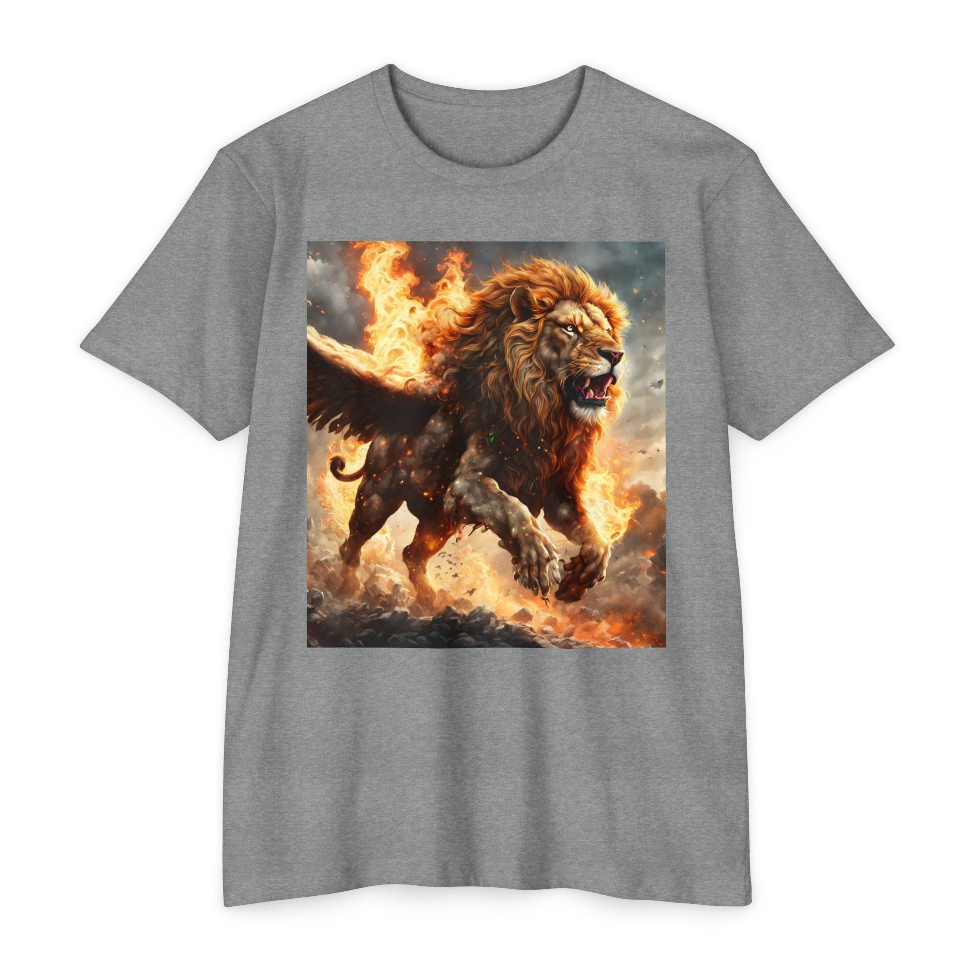 Dynamic Lion Graphic Tee, Unisex T-Shirt, Animal Lover Gift, Summer Casual Wear, Statement Shirt, Unique Graphic Apparel