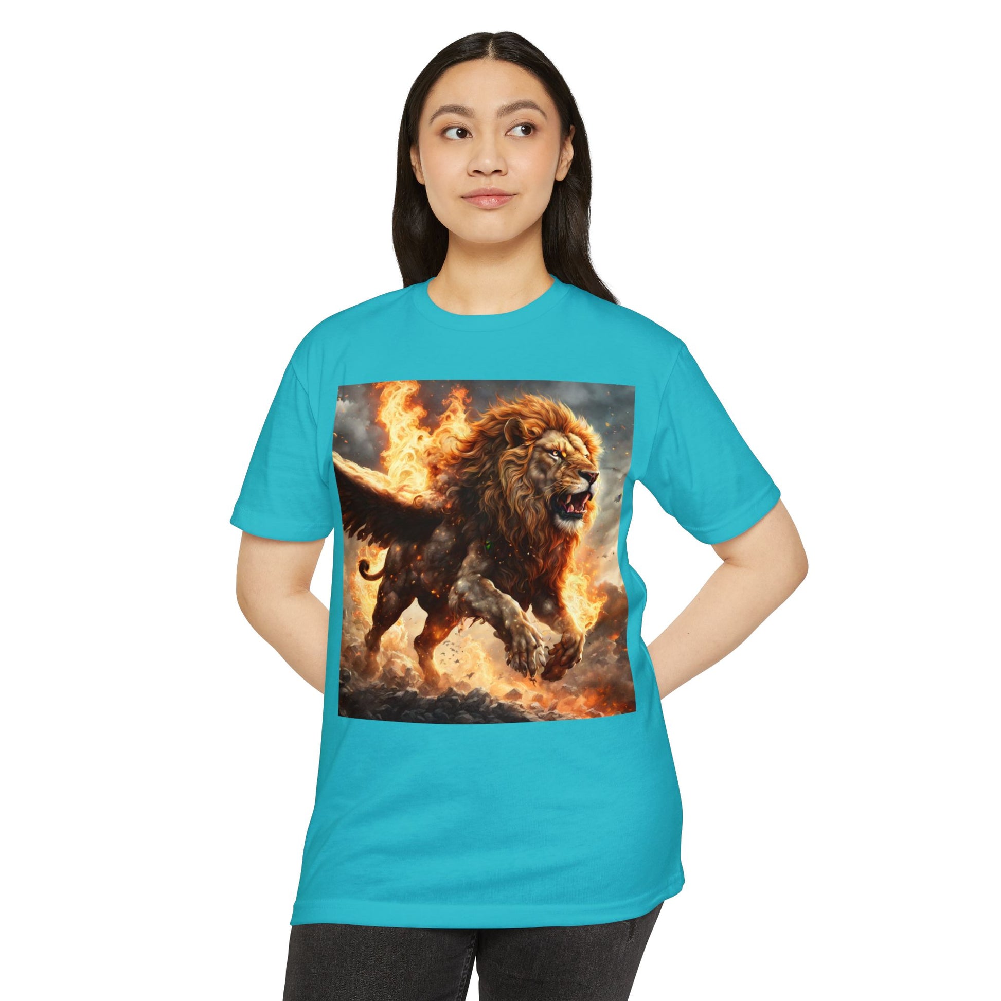 Dynamic Lion Graphic Tee, Unisex T-Shirt, Animal Lover Gift, Summer Casual Wear, Statement Shirt, Unique Graphic Apparel