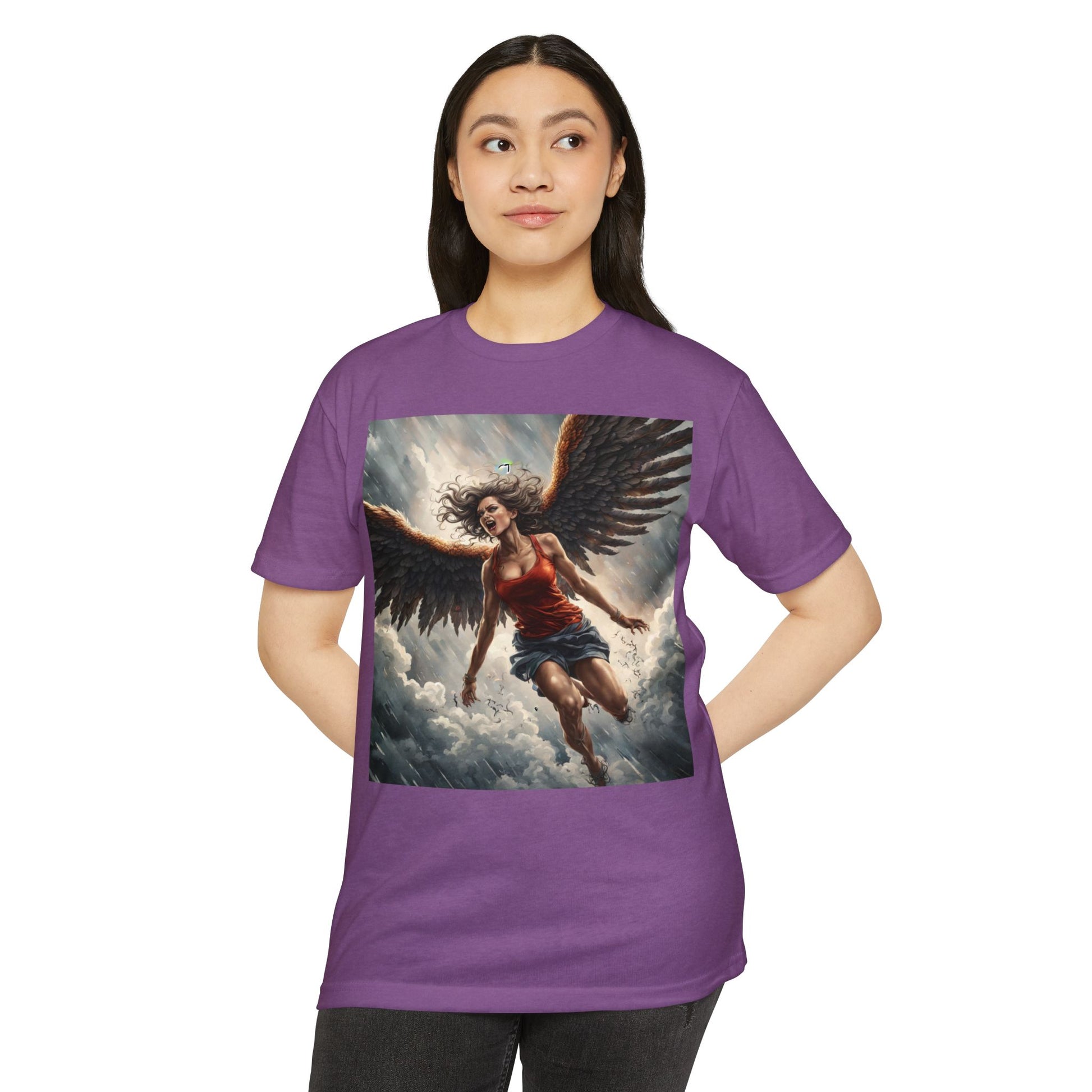 Bold Angel Graphic Tee - Unisex CVC Jersey T-shirt, Spiritual Gift, Trendy Top, Angel Lover Shirt, Unique Graphic T-shirt