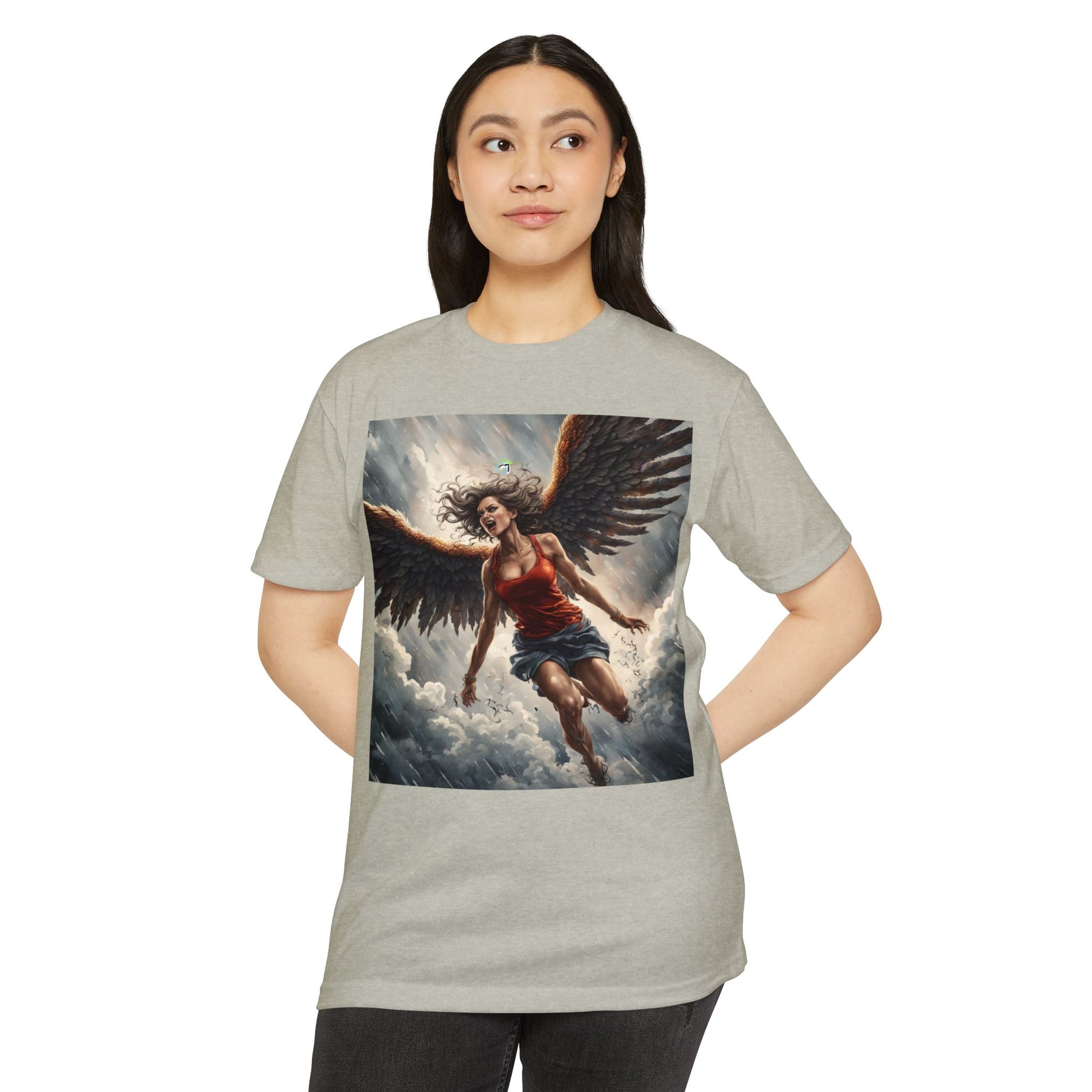 Bold Angel Graphic Tee - Unisex CVC Jersey T-shirt, Spiritual Gift, Trendy Top, Angel Lover Shirt, Unique Graphic T-shirt