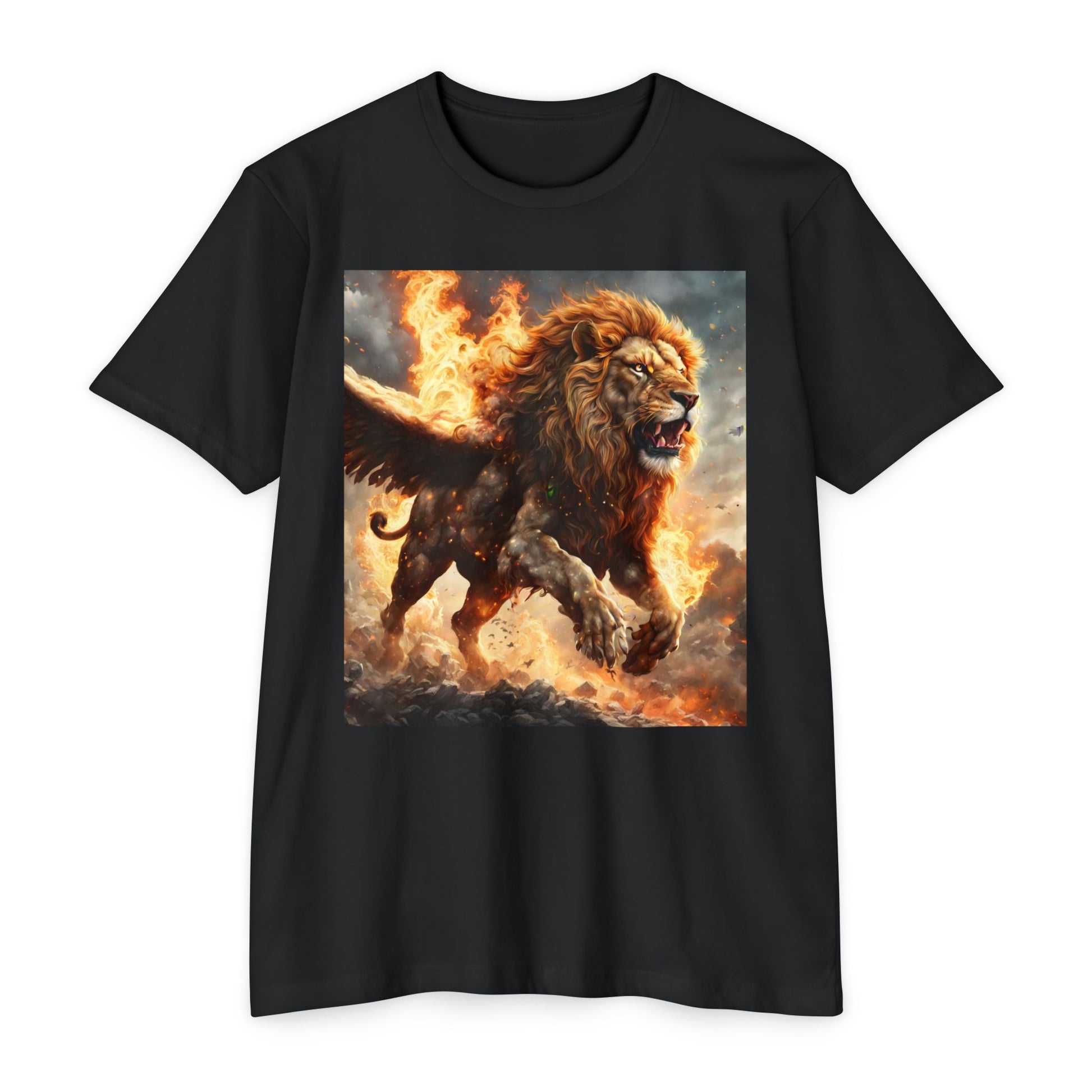 Dynamic Lion Graphic Tee, Unisex T-Shirt, Animal Lover Gift, Summer Casual Wear, Statement Shirt, Unique Graphic Apparel