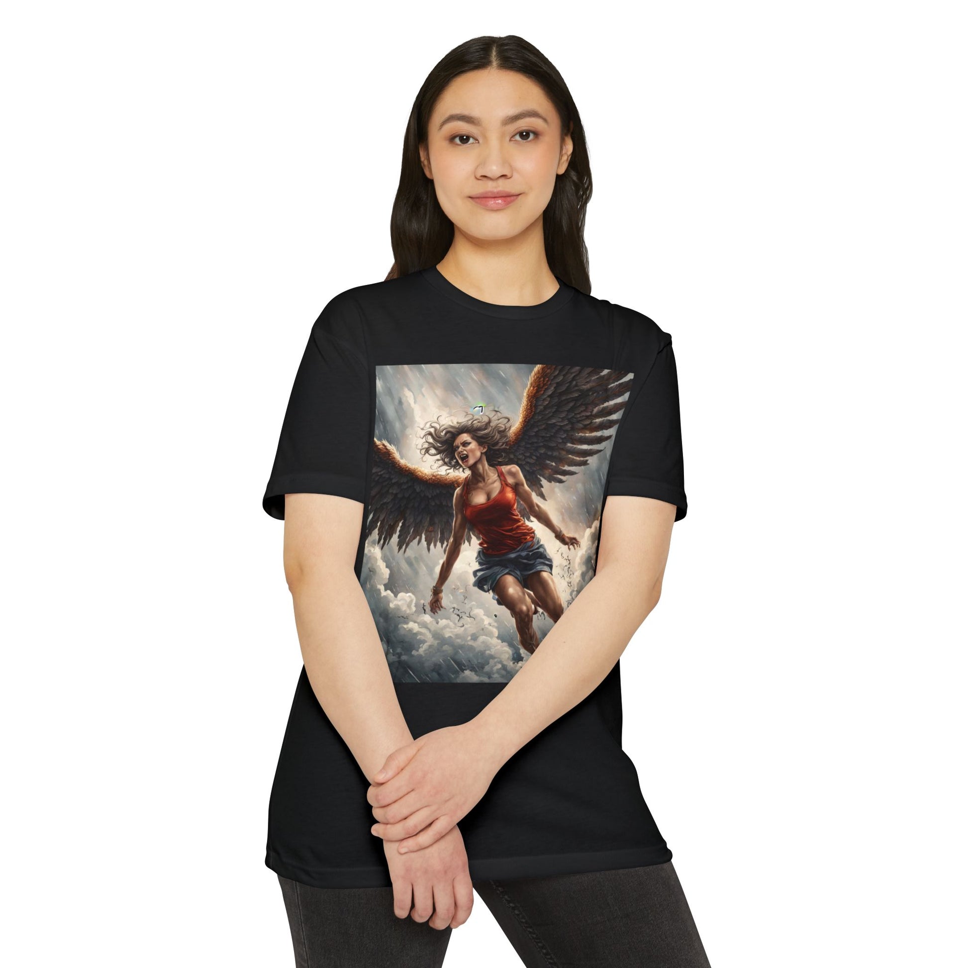 Bold Angel Graphic Tee - Unisex CVC Jersey T-shirt, Spiritual Gift, Trendy Top, Angel Lover Shirt, Unique Graphic T-shirt