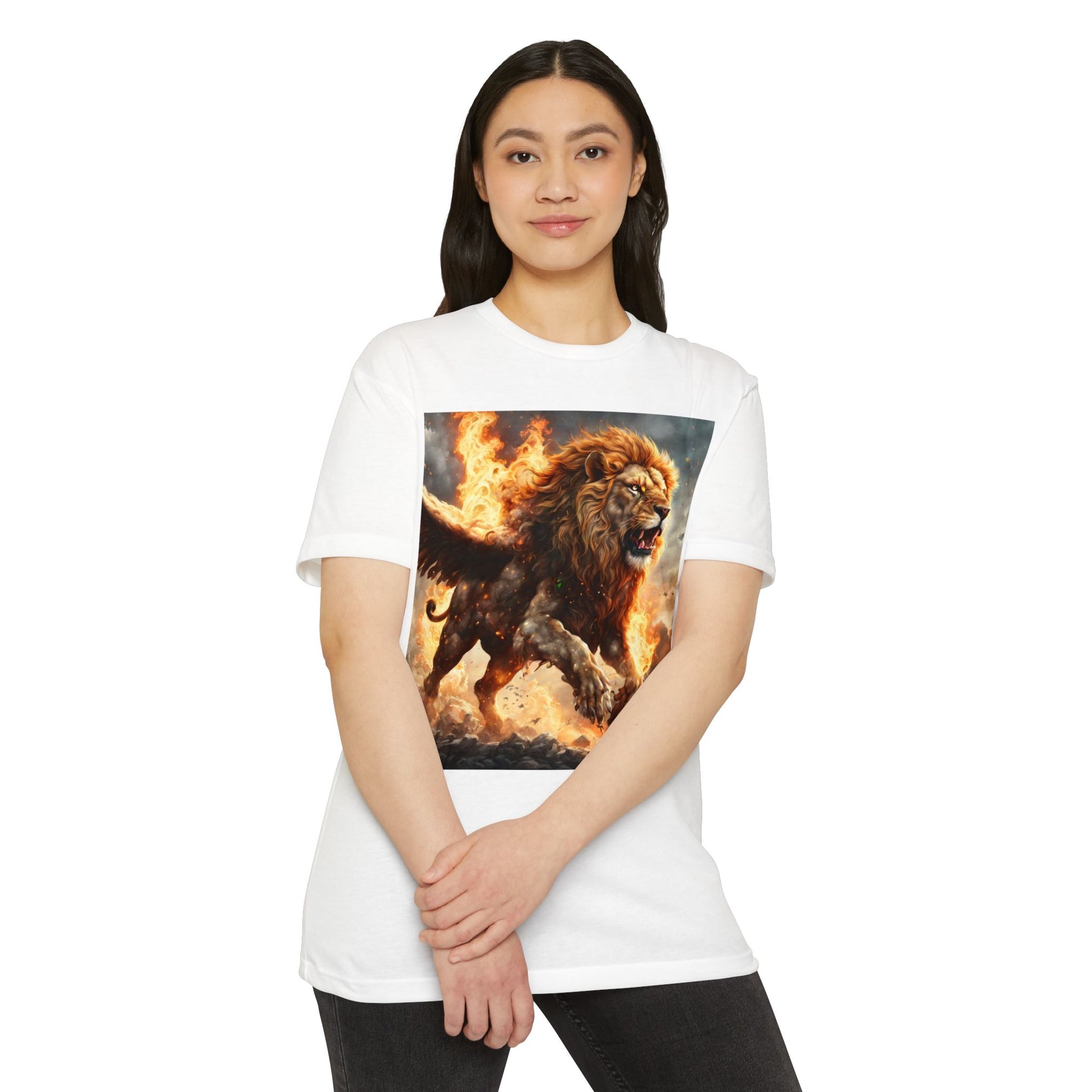 Dynamic Lion Graphic Tee, Unisex T-Shirt, Animal Lover Gift, Summer Casual Wear, Statement Shirt, Unique Graphic Apparel