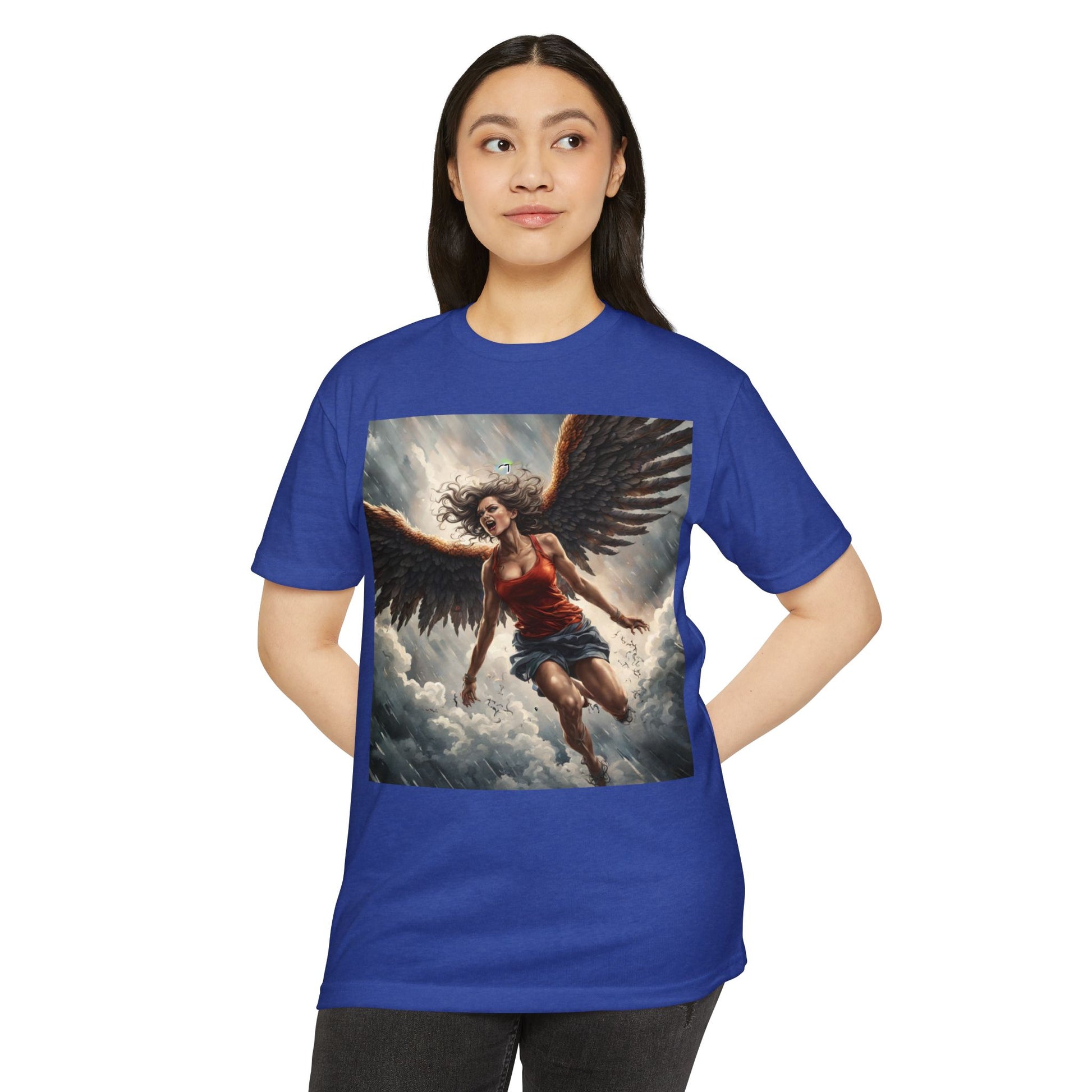 Bold Angel Graphic Tee - Unisex CVC Jersey T-shirt, Spiritual Gift, Trendy Top, Angel Lover Shirt, Unique Graphic T-shirt