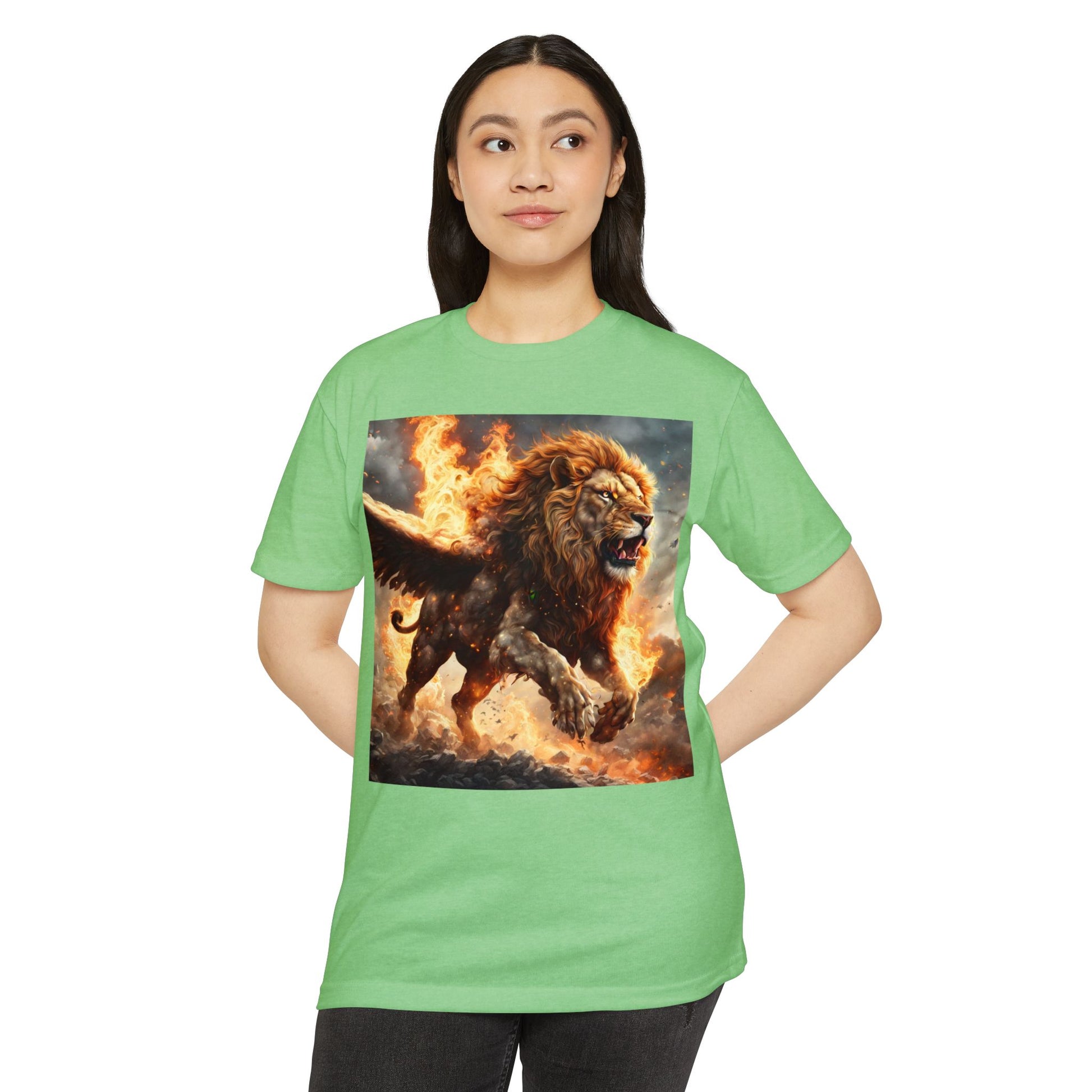 Dynamic Lion Graphic Tee, Unisex T-Shirt, Animal Lover Gift, Summer Casual Wear, Statement Shirt, Unique Graphic Apparel