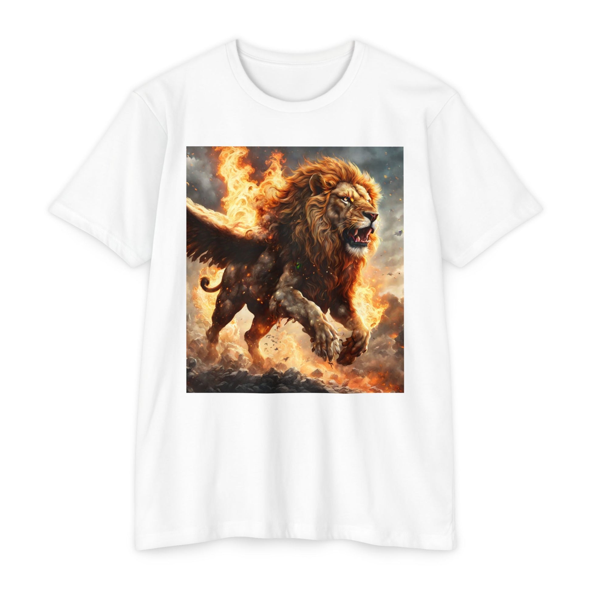 Dynamic Lion Graphic Tee, Unisex T-Shirt, Animal Lover Gift, Summer Casual Wear, Statement Shirt, Unique Graphic Apparel