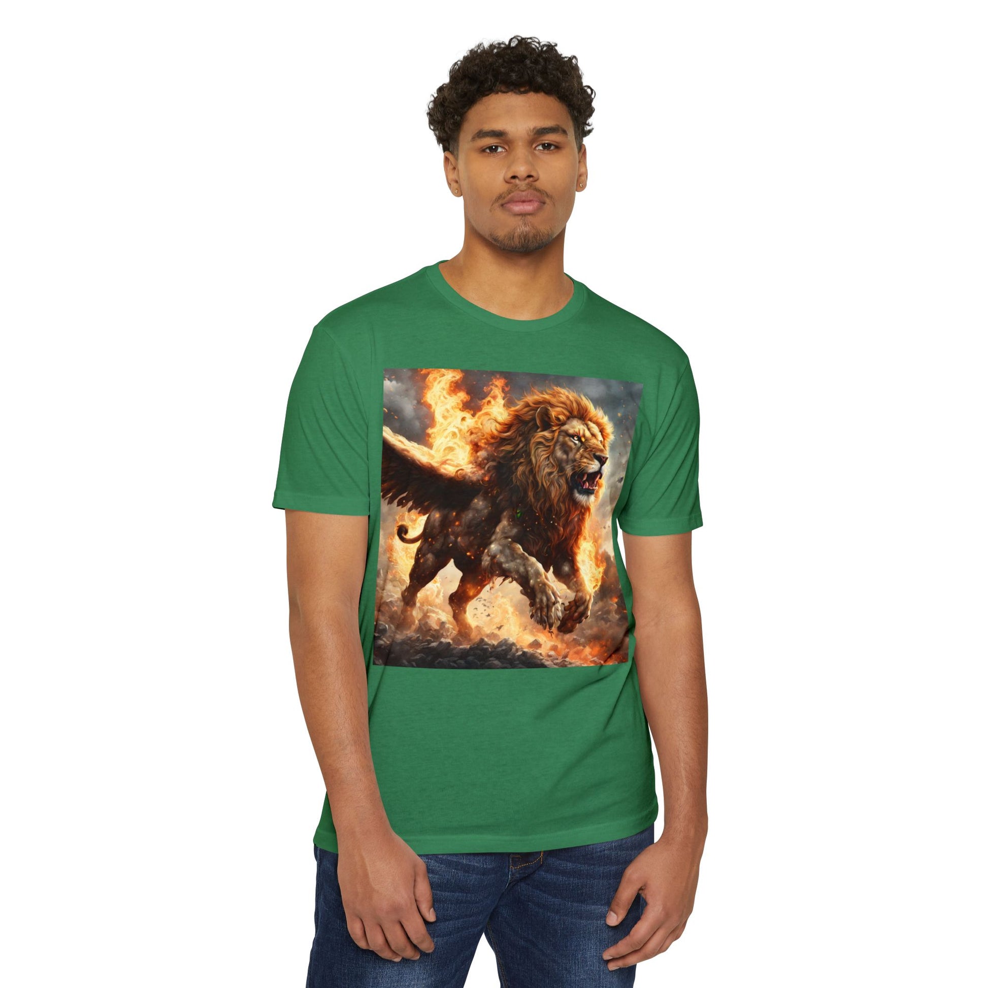 Dynamic Lion Graphic Tee, Unisex T-Shirt, Animal Lover Gift, Summer Casual Wear, Statement Shirt, Unique Graphic Apparel