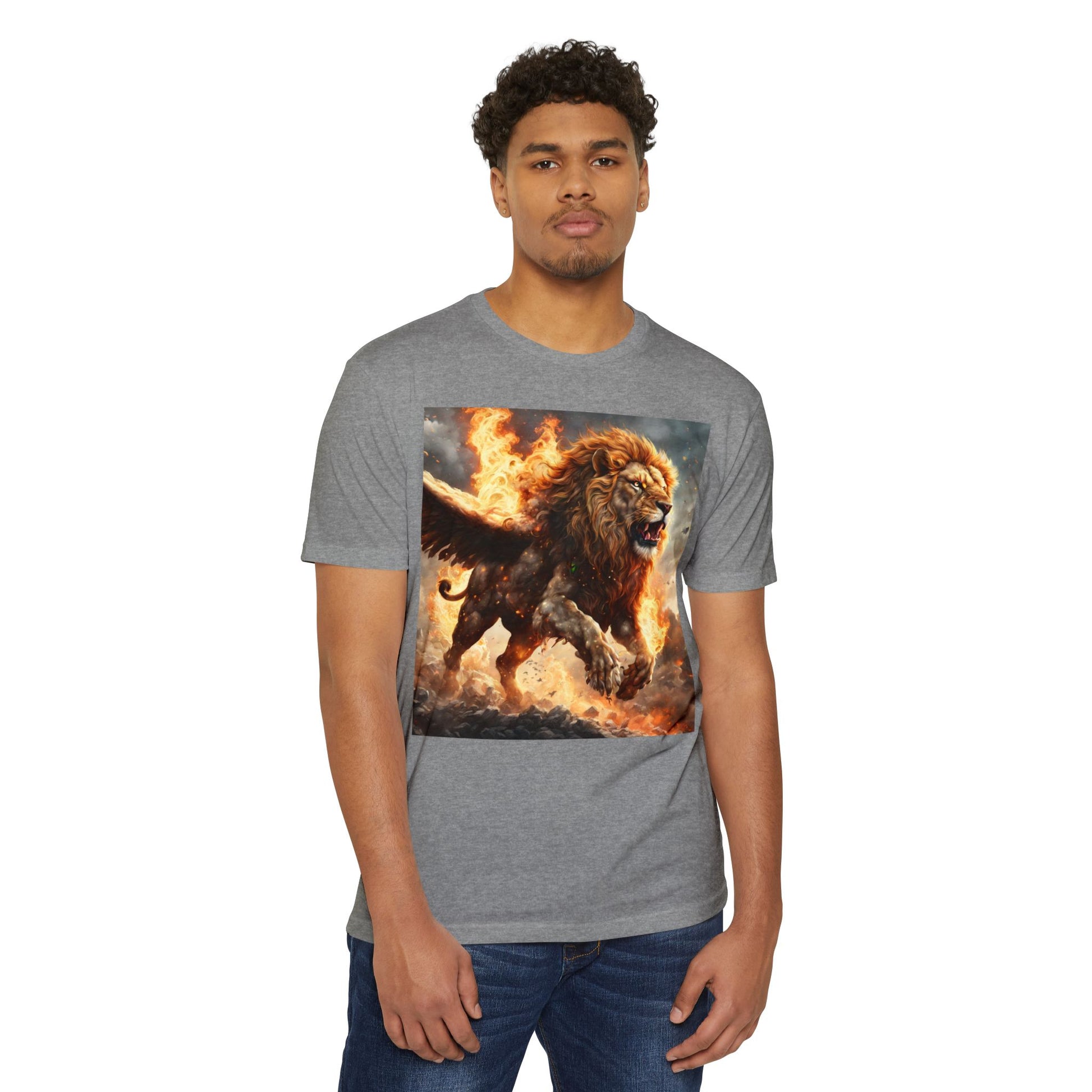 Dynamic Lion Graphic Tee, Unisex T-Shirt, Animal Lover Gift, Summer Casual Wear, Statement Shirt, Unique Graphic Apparel