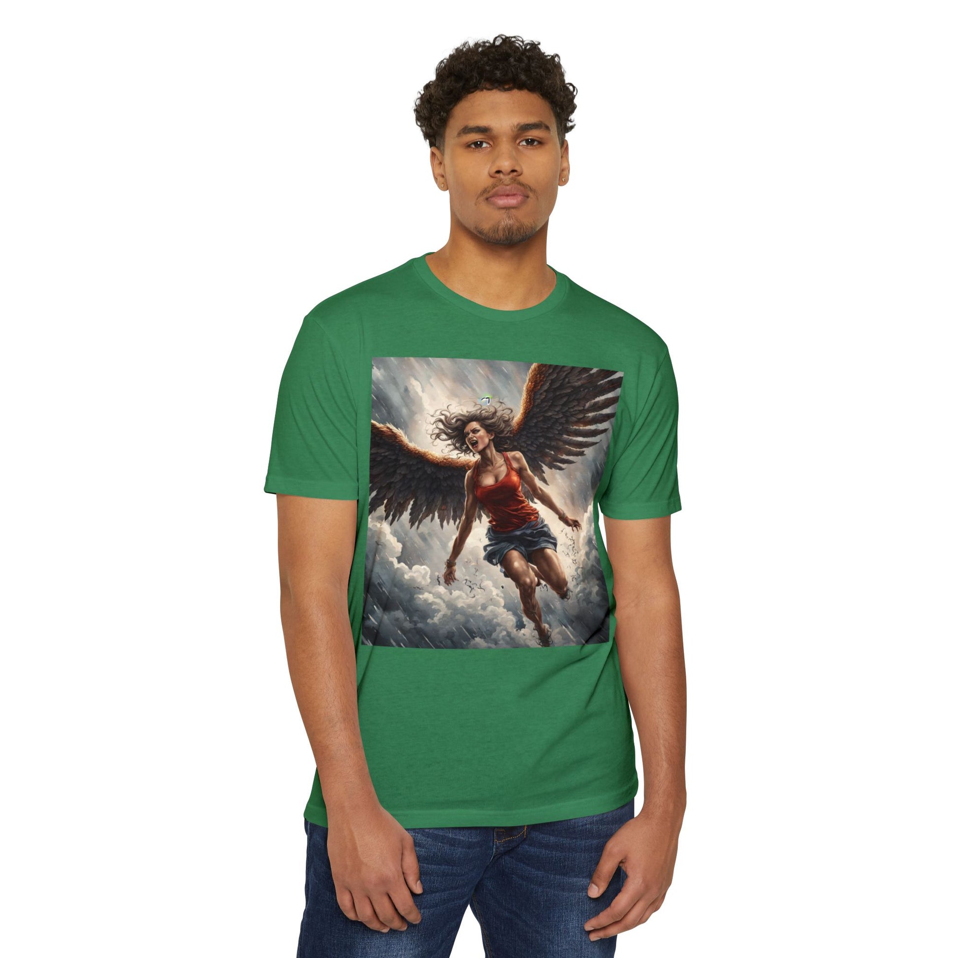Bold Angel Graphic Tee - Unisex CVC Jersey T-shirt, Spiritual Gift, Trendy Top, Angel Lover Shirt, Unique Graphic T-shirt
