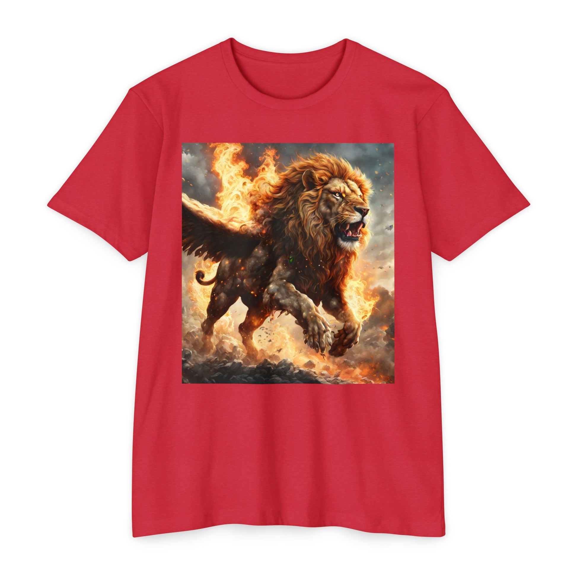 Dynamic Lion Graphic Tee, Unisex T-Shirt, Animal Lover Gift, Summer Casual Wear, Statement Shirt, Unique Graphic Apparel