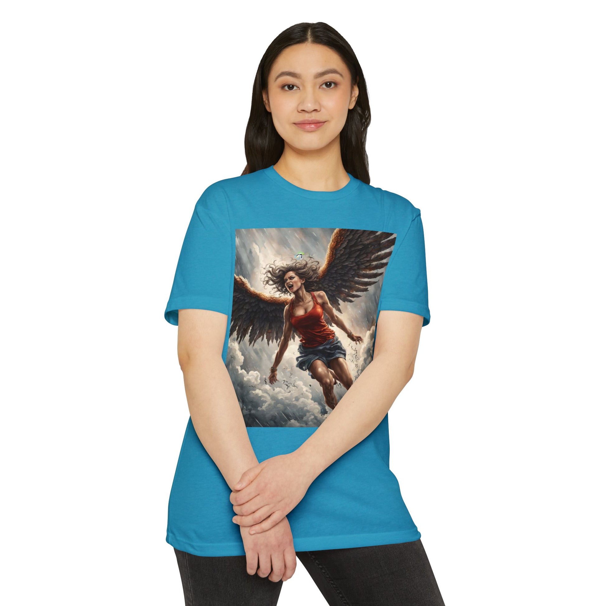 Bold Angel Graphic Tee - Unisex CVC Jersey T-shirt, Spiritual Gift, Trendy Top, Angel Lover Shirt, Unique Graphic T-shirt