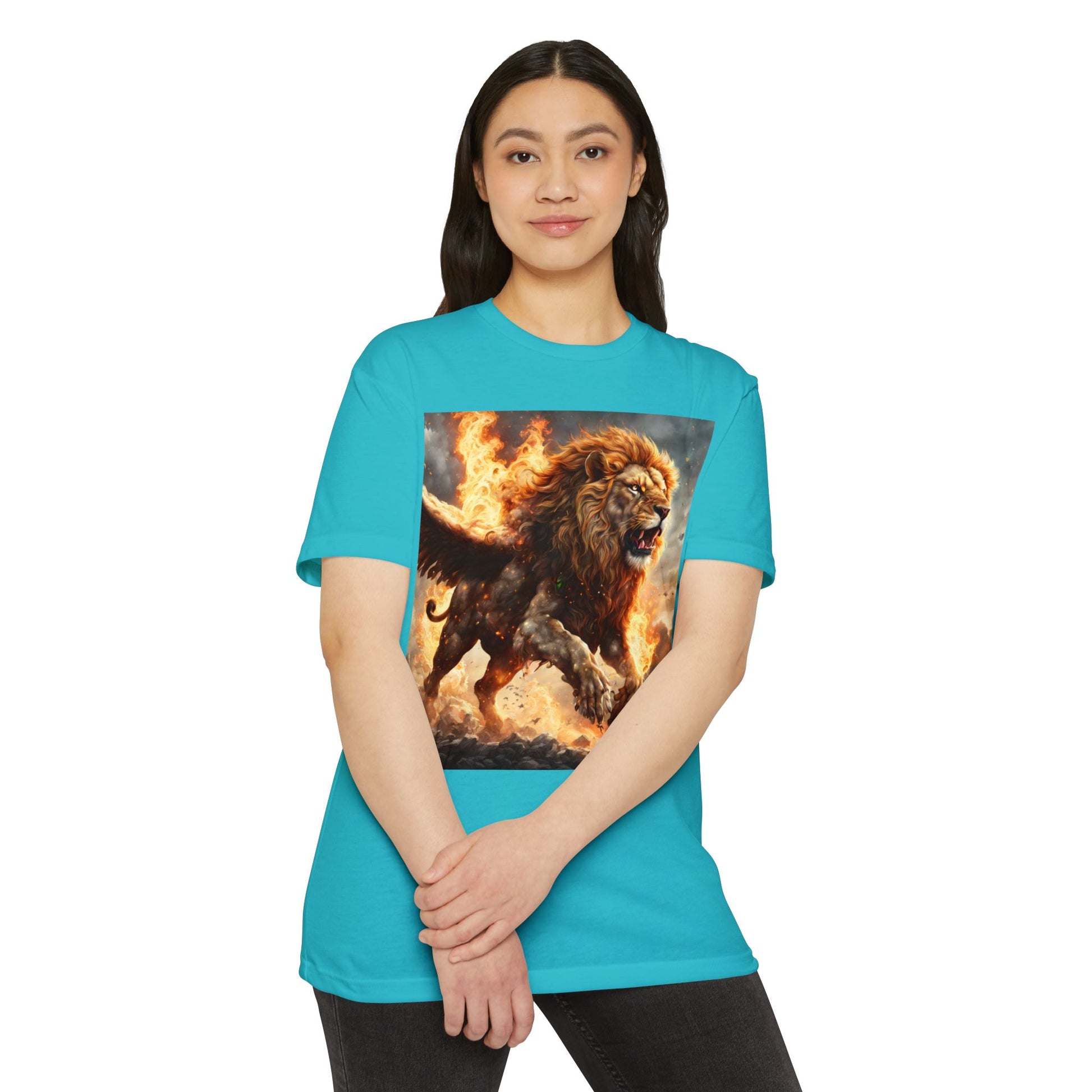 Dynamic Lion Graphic Tee, Unisex T-Shirt, Animal Lover Gift, Summer Casual Wear, Statement Shirt, Unique Graphic Apparel