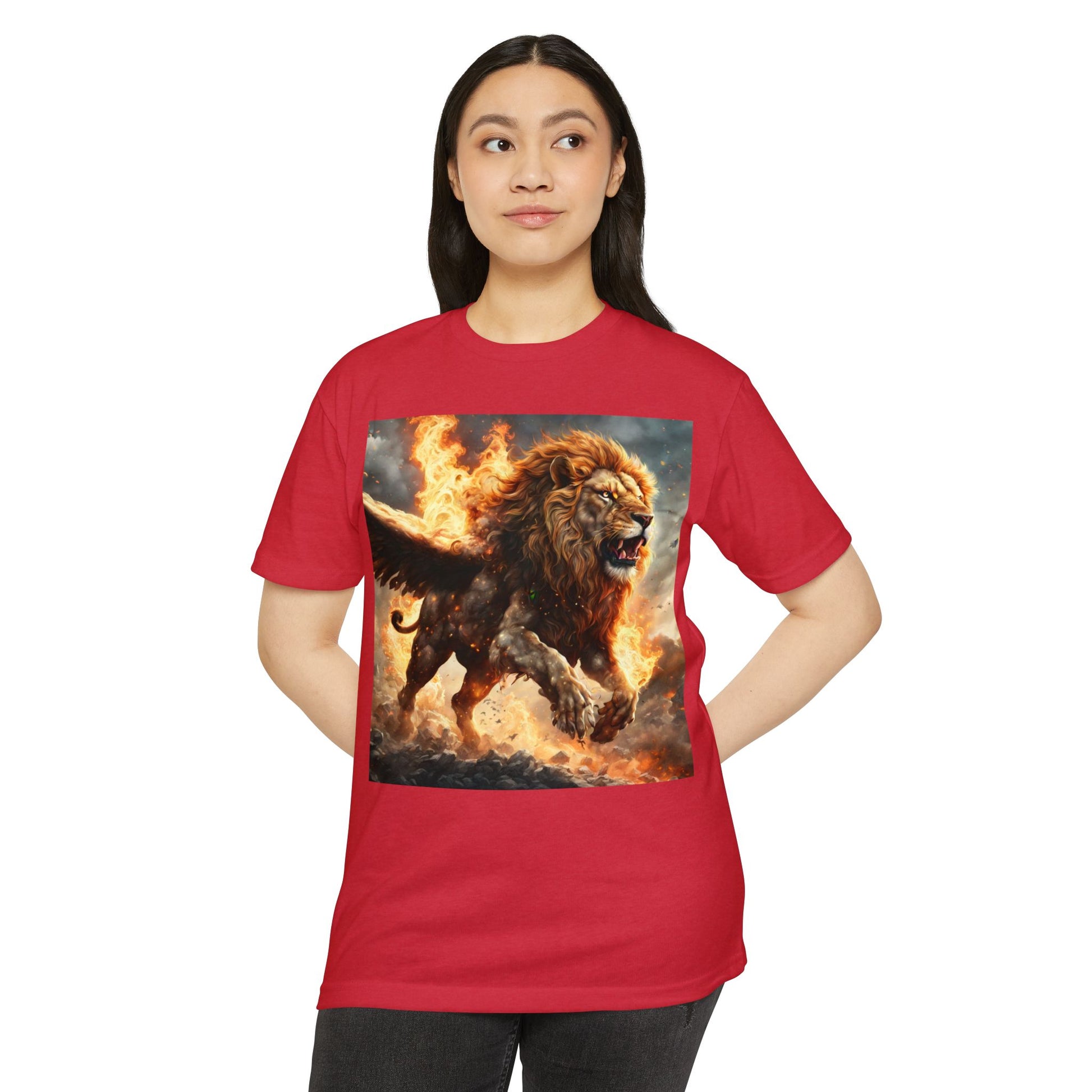 Dynamic Lion Graphic Tee, Unisex T-Shirt, Animal Lover Gift, Summer Casual Wear, Statement Shirt, Unique Graphic Apparel