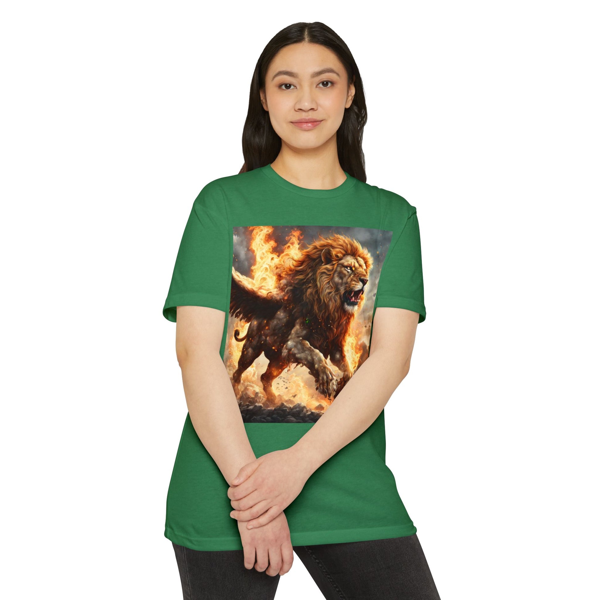 Dynamic Lion Graphic Tee, Unisex T-Shirt, Animal Lover Gift, Summer Casual Wear, Statement Shirt, Unique Graphic Apparel