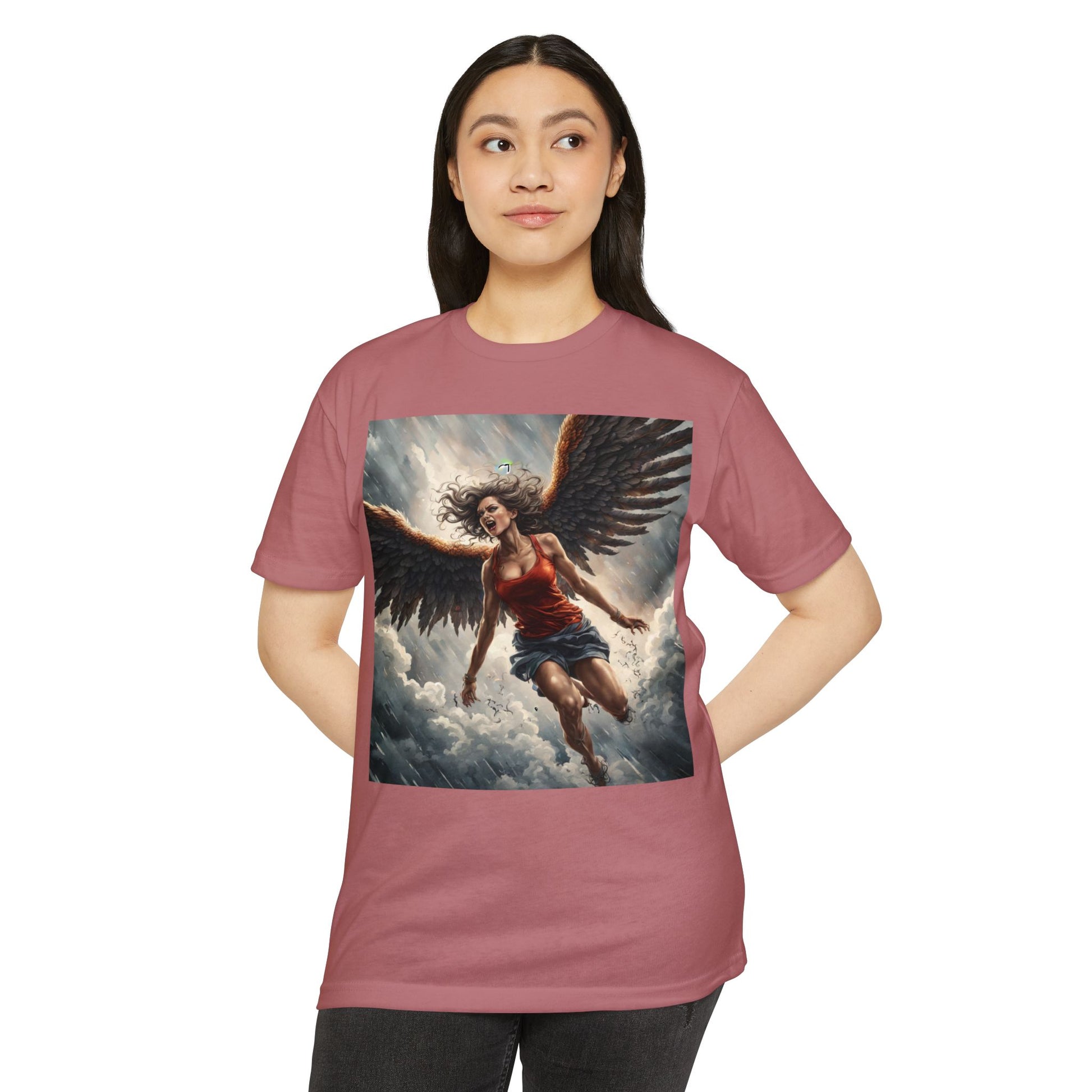 Bold Angel Graphic Tee - Unisex CVC Jersey T-shirt, Spiritual Gift, Trendy Top, Angel Lover Shirt, Unique Graphic T-shirt