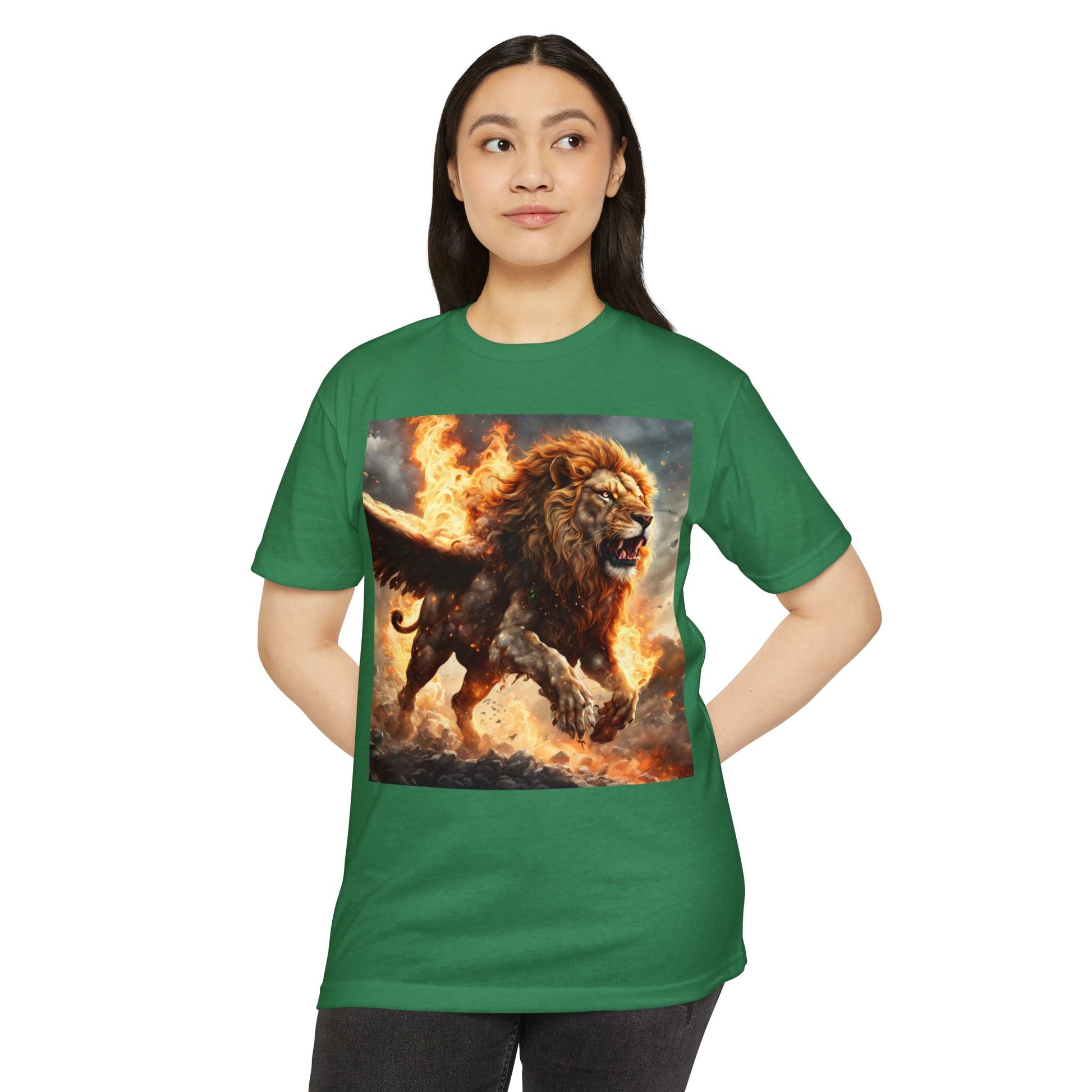 Dynamic Lion Graphic Tee, Unisex T-Shirt, Animal Lover Gift, Summer Casual Wear, Statement Shirt, Unique Graphic Apparel