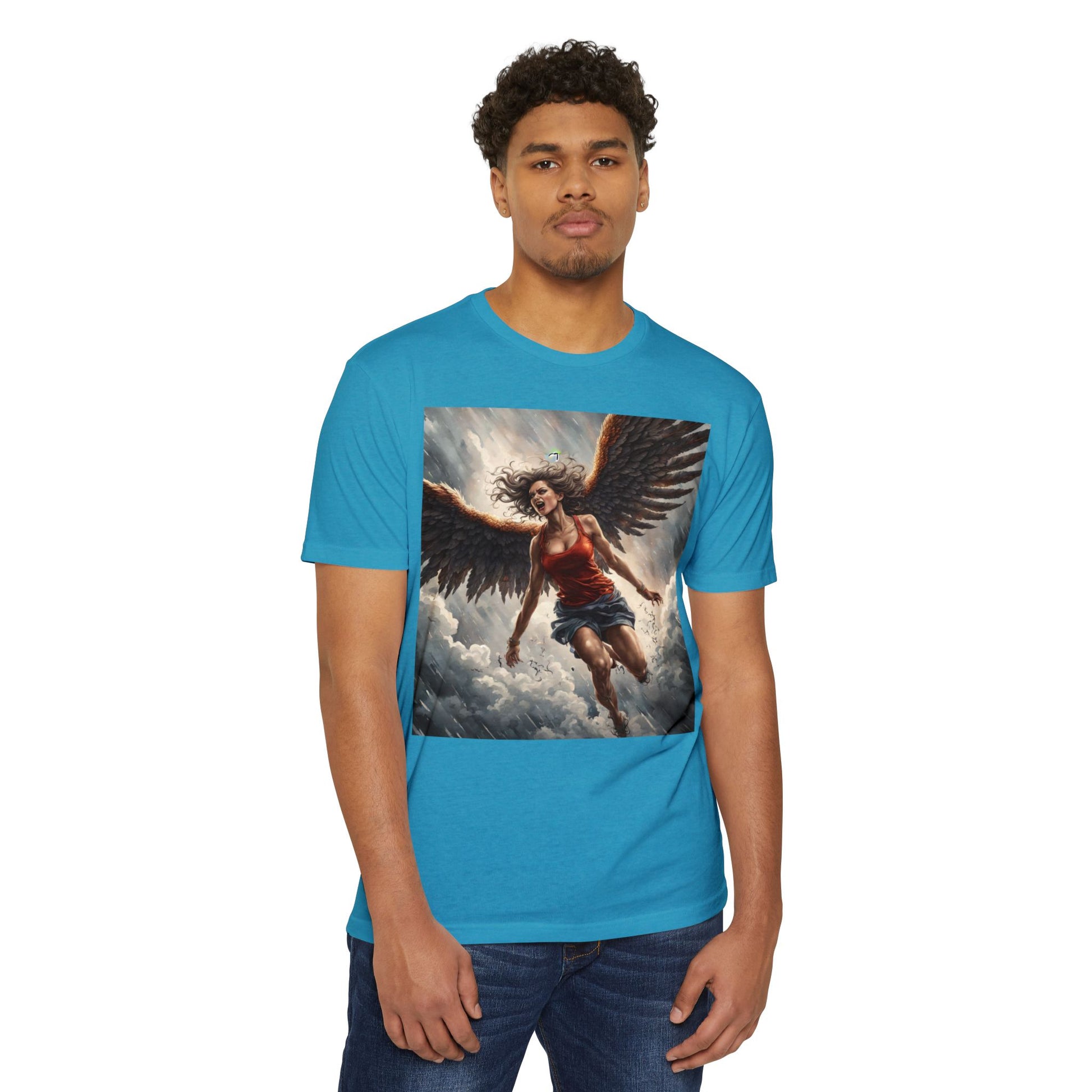 Bold Angel Graphic Tee - Unisex CVC Jersey T-shirt, Spiritual Gift, Trendy Top, Angel Lover Shirt, Unique Graphic T-shirt