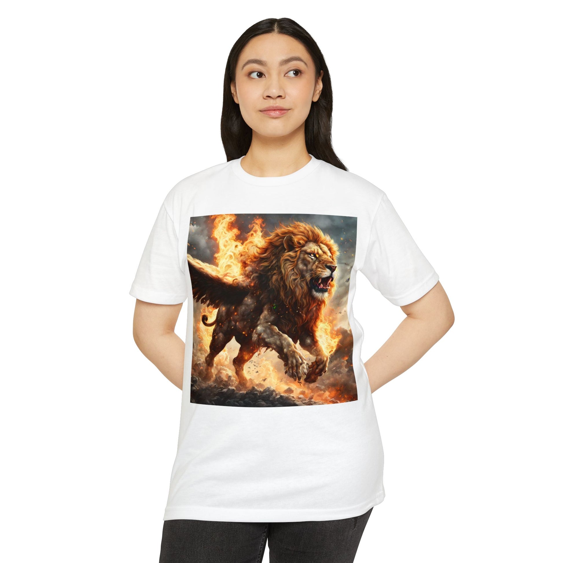 Dynamic Lion Graphic Tee, Unisex T-Shirt, Animal Lover Gift, Summer Casual Wear, Statement Shirt, Unique Graphic Apparel