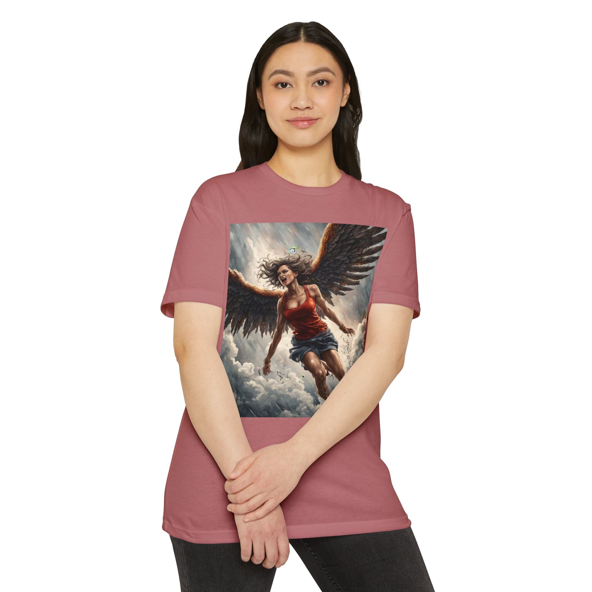 Bold Angel Graphic Tee - Unisex CVC Jersey T-shirt, Spiritual Gift, Trendy Top, Angel Lover Shirt, Unique Graphic T-shirt