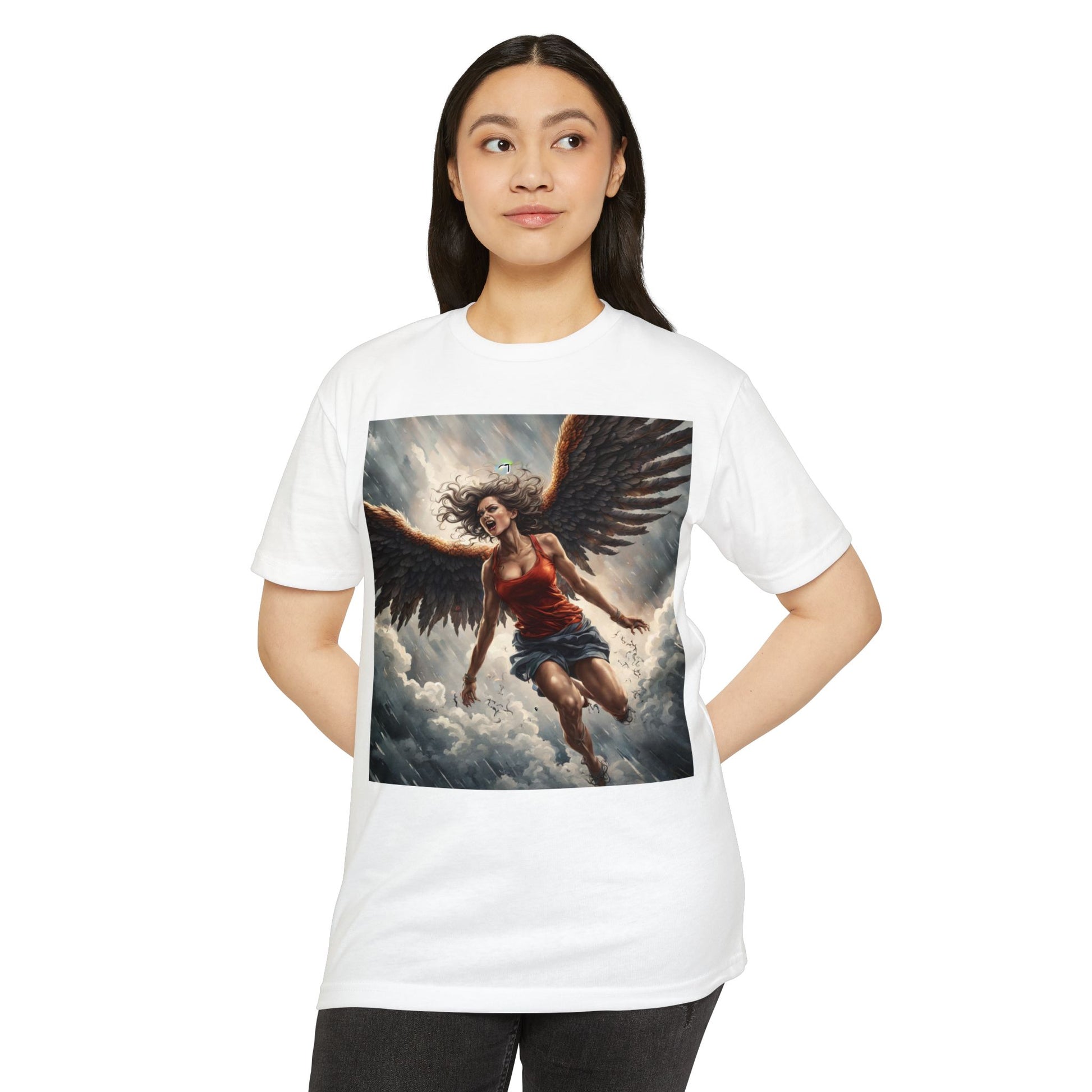 Bold Angel Graphic Tee - Unisex CVC Jersey T-shirt, Spiritual Gift, Trendy Top, Angel Lover Shirt, Unique Graphic T-shirt