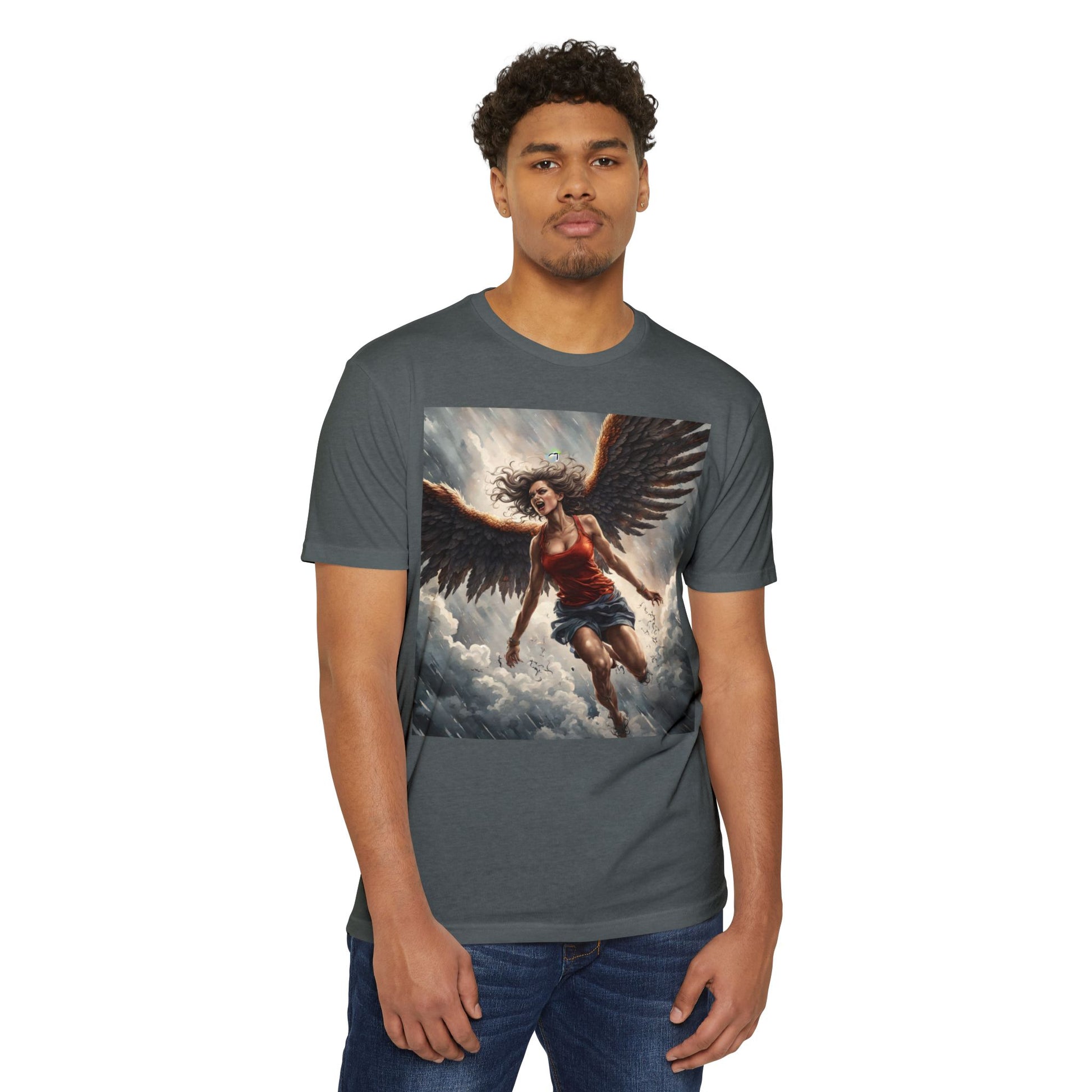Bold Angel Graphic Tee - Unisex CVC Jersey T-shirt, Spiritual Gift, Trendy Top, Angel Lover Shirt, Unique Graphic T-shirt