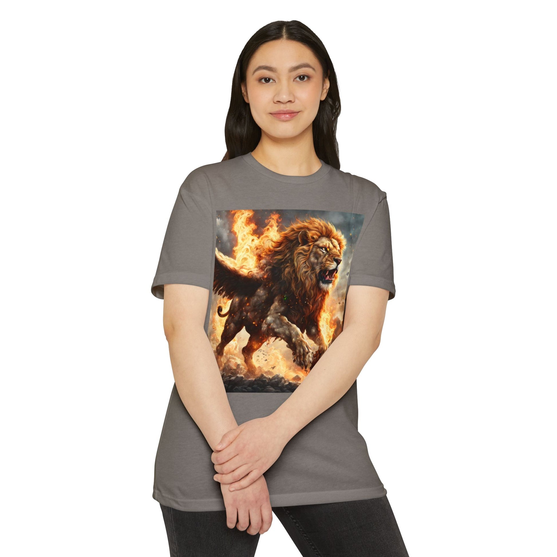 Dynamic Lion Graphic Tee, Unisex T-Shirt, Animal Lover Gift, Summer Casual Wear, Statement Shirt, Unique Graphic Apparel