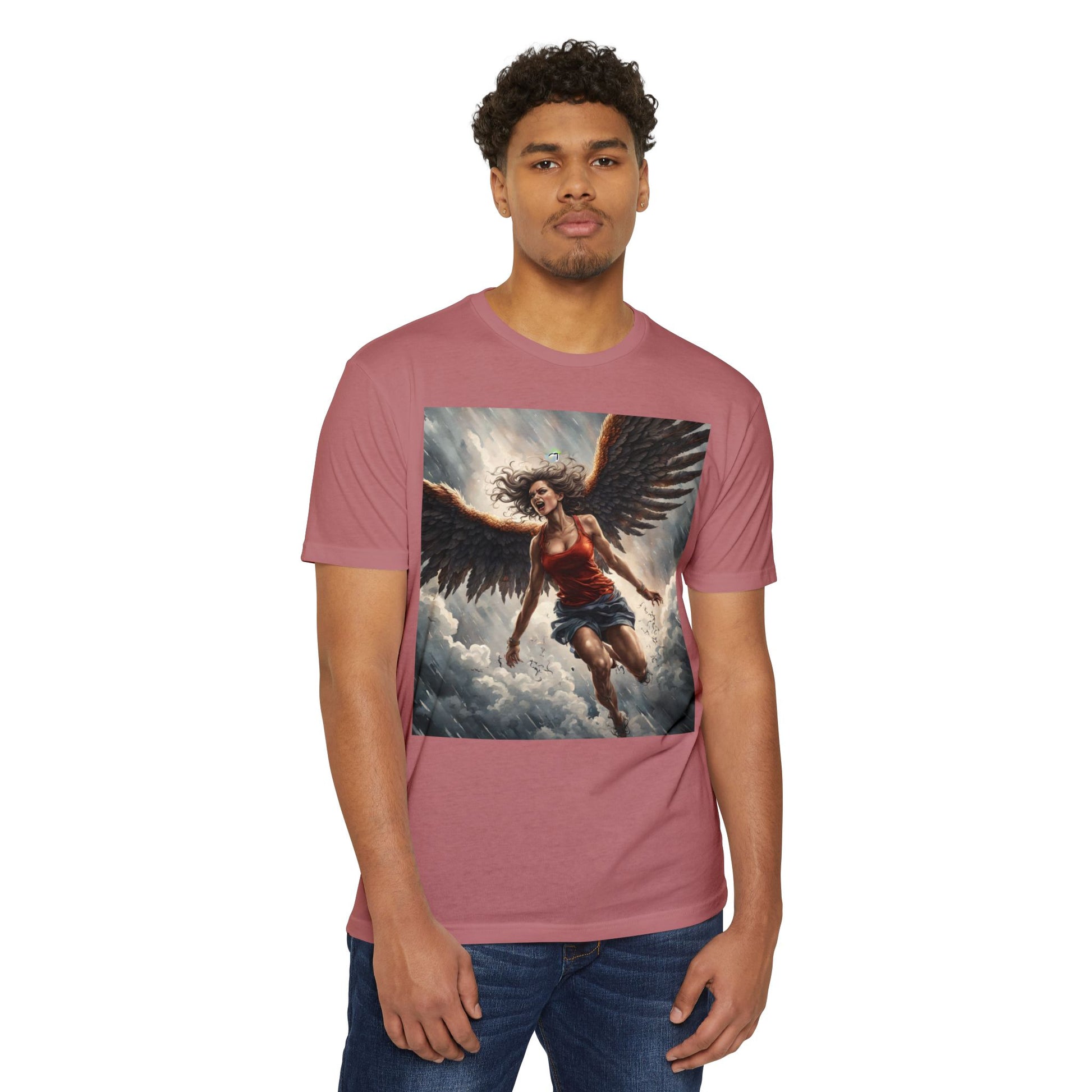 Bold Angel Graphic Tee - Unisex CVC Jersey T-shirt, Spiritual Gift, Trendy Top, Angel Lover Shirt, Unique Graphic T-shirt