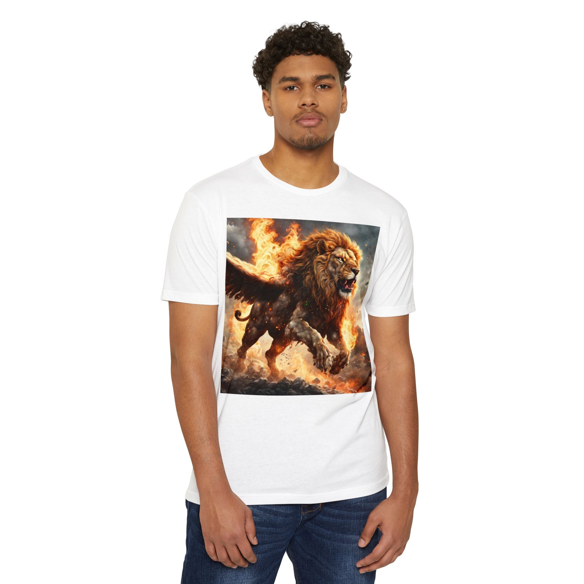 Dynamic Lion Graphic Tee, Unisex T-Shirt, Animal Lover Gift, Summer Casual Wear, Statement Shirt, Unique Graphic Apparel