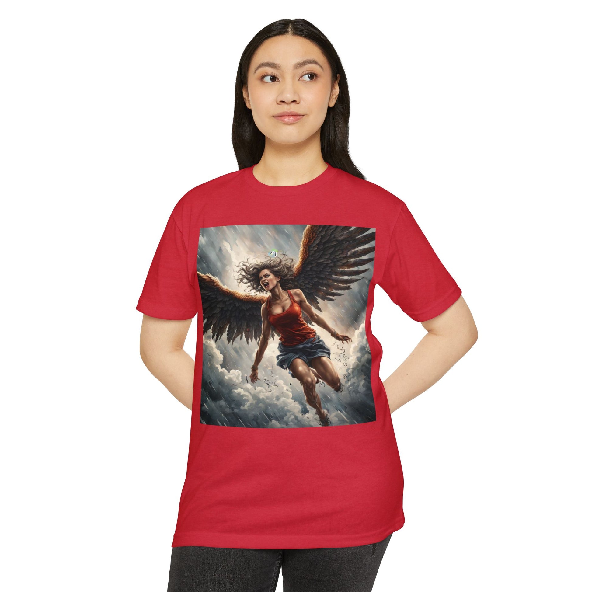 Bold Angel Graphic Tee - Unisex CVC Jersey T-shirt, Spiritual Gift, Trendy Top, Angel Lover Shirt, Unique Graphic T-shirt