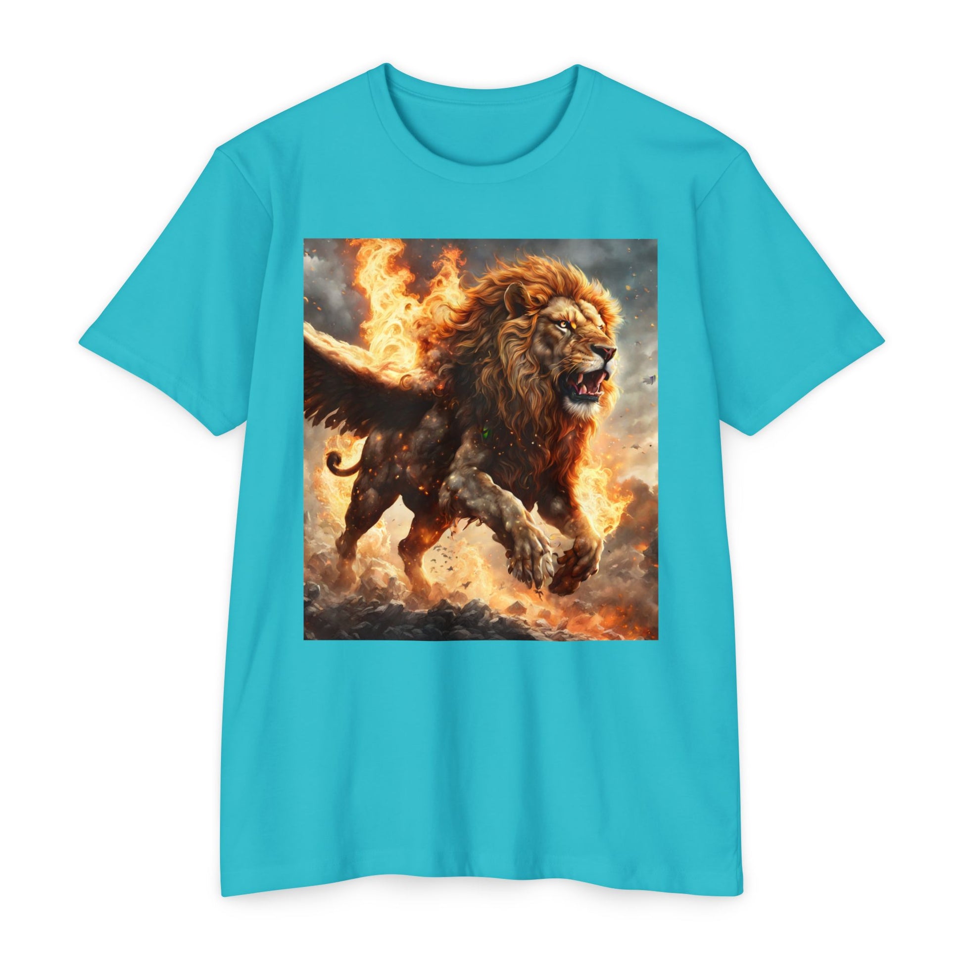 Dynamic Lion Graphic Tee, Unisex T-Shirt, Animal Lover Gift, Summer Casual Wear, Statement Shirt, Unique Graphic Apparel