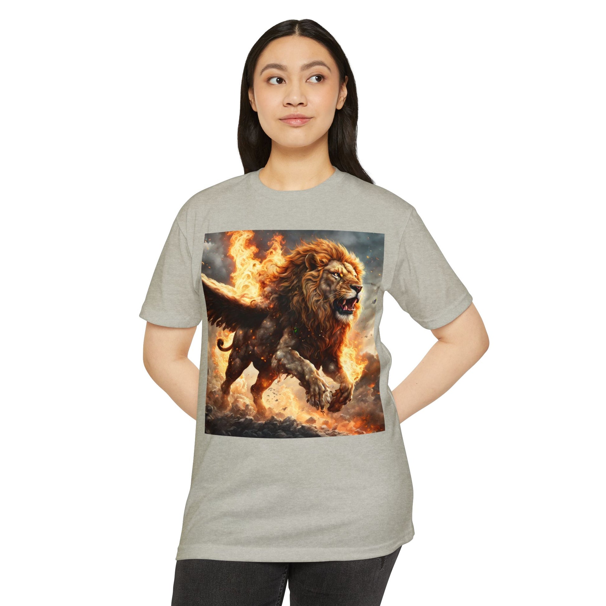 Dynamic Lion Graphic Tee, Unisex T-Shirt, Animal Lover Gift, Summer Casual Wear, Statement Shirt, Unique Graphic Apparel