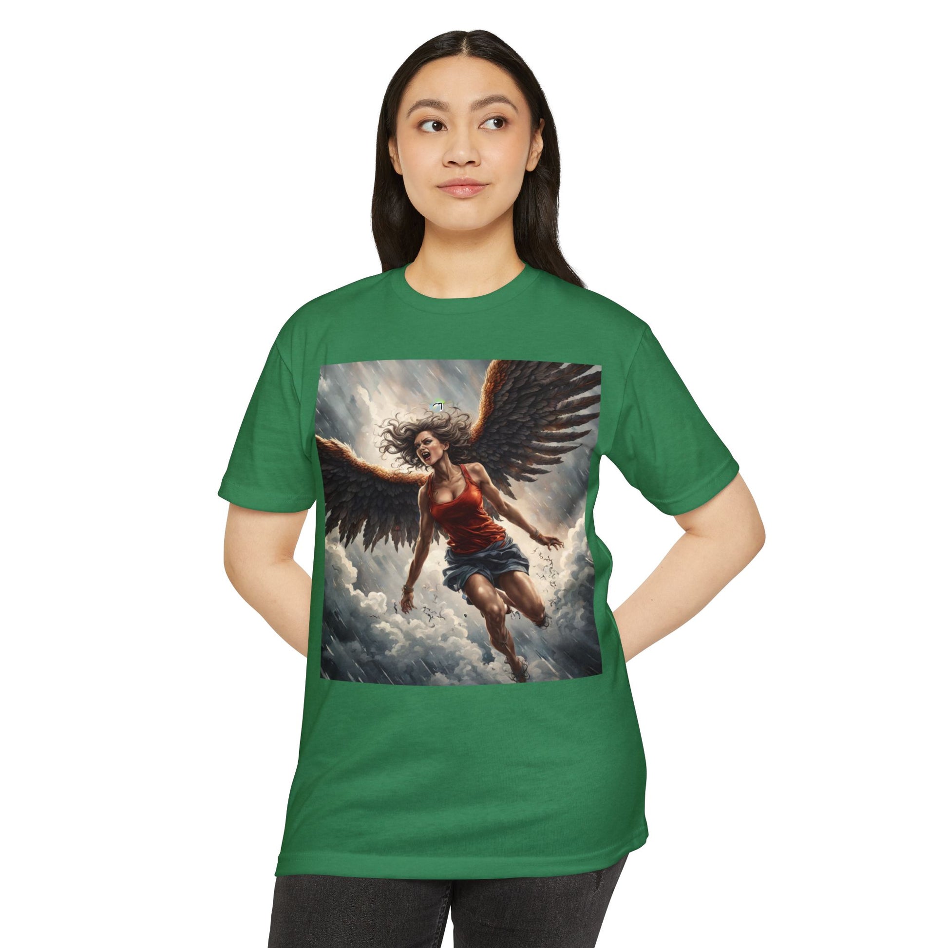 Bold Angel Graphic Tee - Unisex CVC Jersey T-shirt, Spiritual Gift, Trendy Top, Angel Lover Shirt, Unique Graphic T-shirt