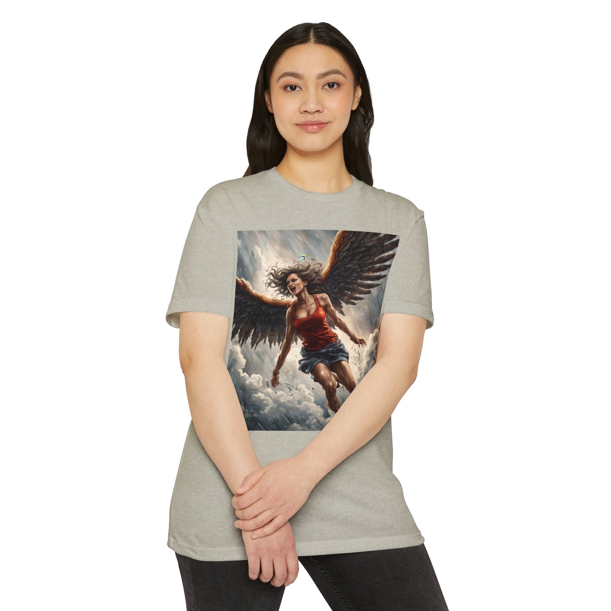 Bold Angel Graphic Tee - Unisex CVC Jersey T-shirt, Spiritual Gift, Trendy Top, Angel Lover Shirt, Unique Graphic T-shirt