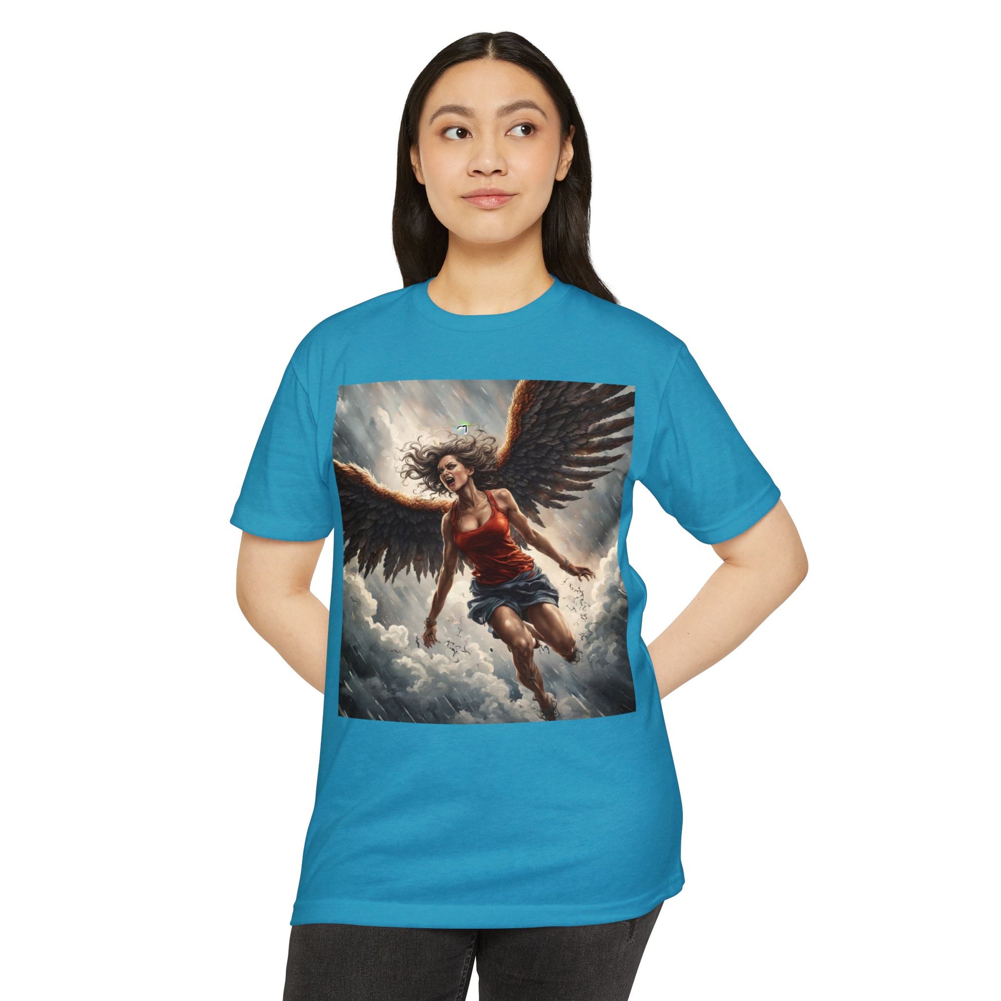 Bold Angel Graphic Tee - Unisex CVC Jersey T-shirt, Spiritual Gift, Trendy Top, Angel Lover Shirt, Unique Graphic T-shirt