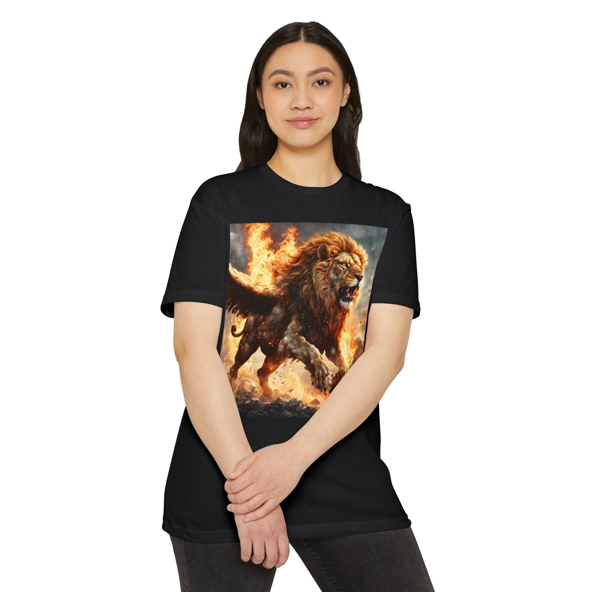Dynamic Lion Graphic Tee, Unisex T-Shirt, Animal Lover Gift, Summer Casual Wear, Statement Shirt, Unique Graphic Apparel
