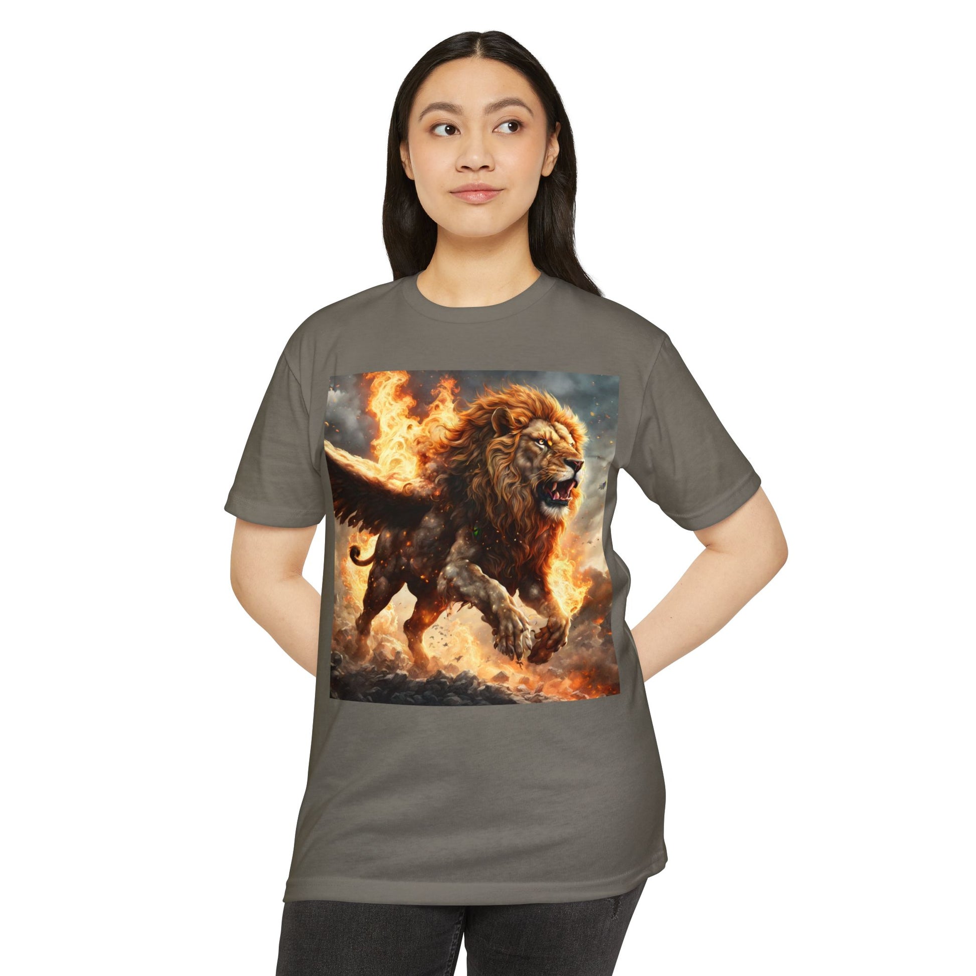 Dynamic Lion Graphic Tee, Unisex T-Shirt, Animal Lover Gift, Summer Casual Wear, Statement Shirt, Unique Graphic Apparel