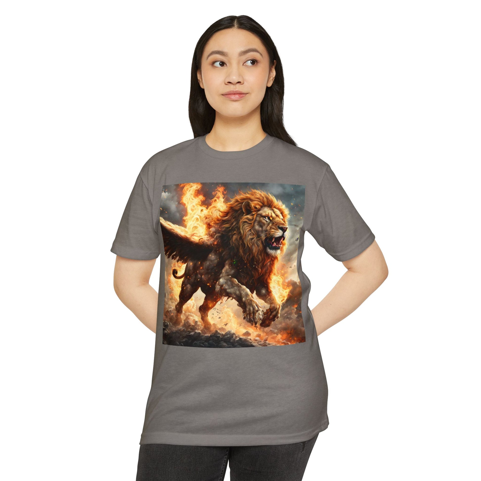 Dynamic Lion Graphic Tee, Unisex T-Shirt, Animal Lover Gift, Summer Casual Wear, Statement Shirt, Unique Graphic Apparel