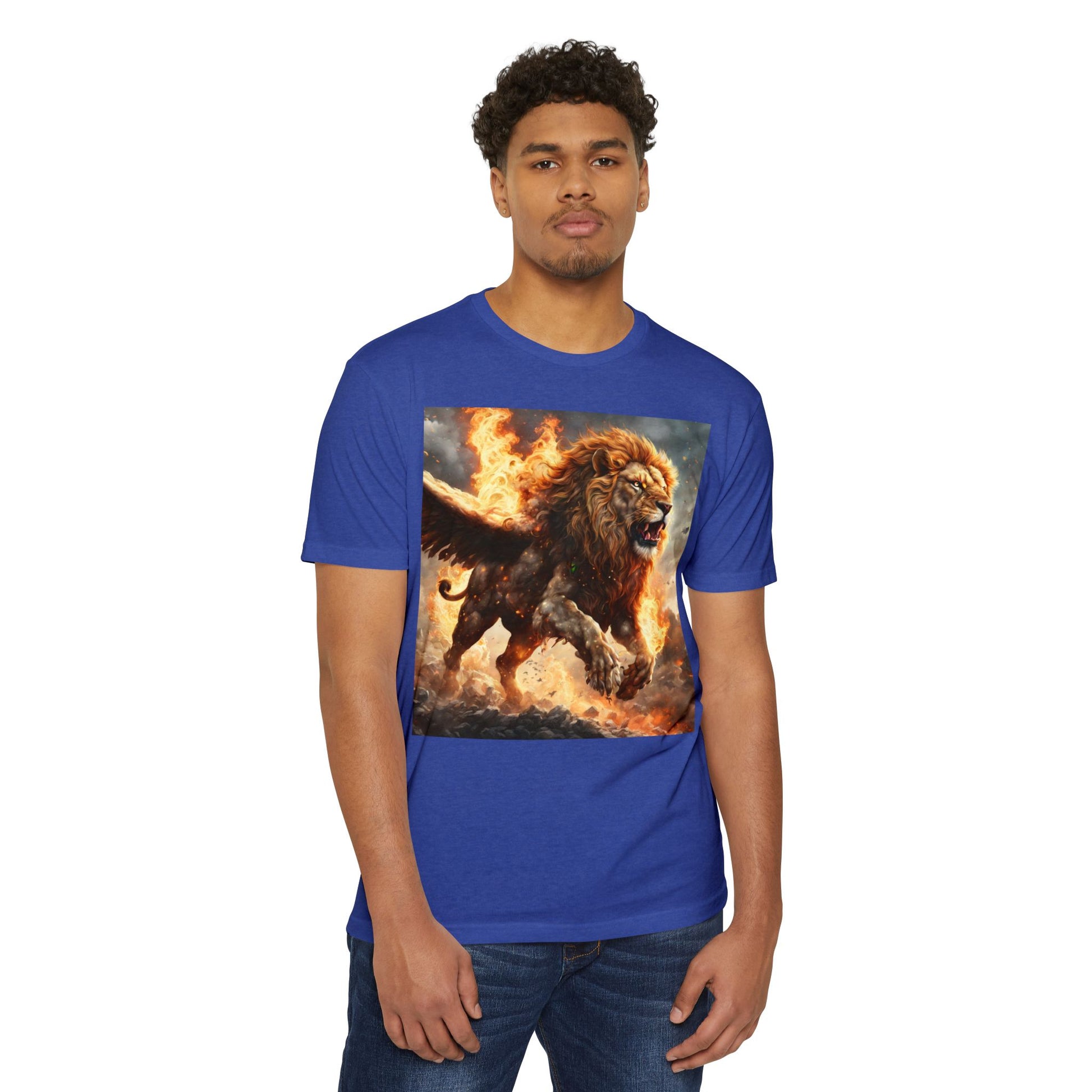 Dynamic Lion Graphic Tee, Unisex T-Shirt, Animal Lover Gift, Summer Casual Wear, Statement Shirt, Unique Graphic Apparel