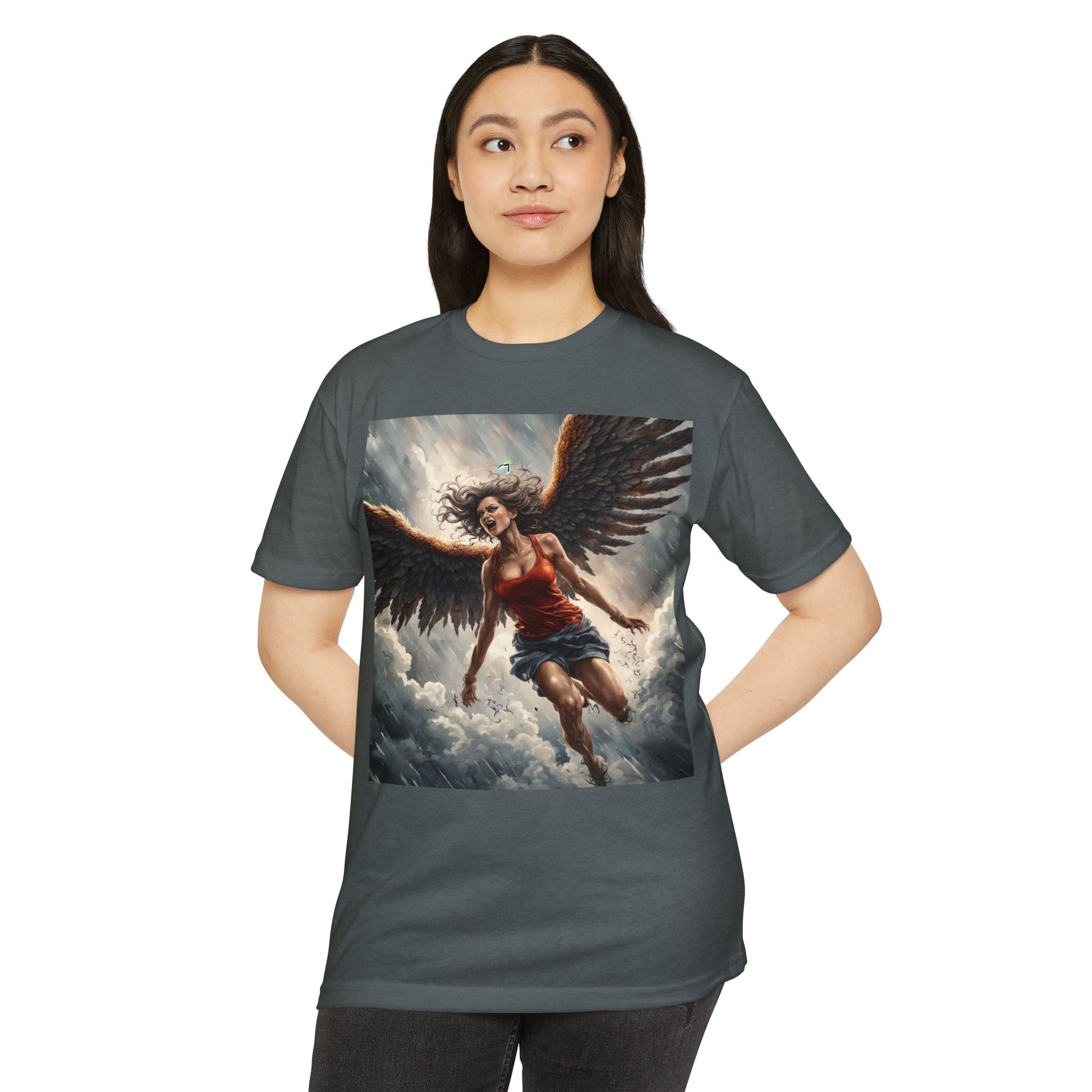 Bold Angel Graphic Tee - Unisex CVC Jersey T-shirt, Spiritual Gift, Trendy Top, Angel Lover Shirt, Unique Graphic T-shirt