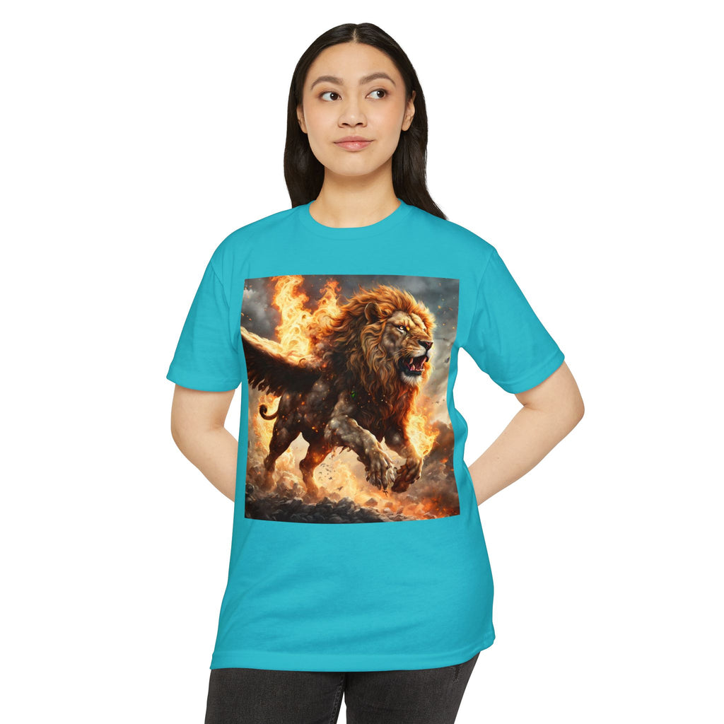 Dynamic Lion Graphic Tee, Unisex T-Shirt, Animal Lover Gift, Summer Casual Wear, Statement Shirt, Unique Graphic Apparel
