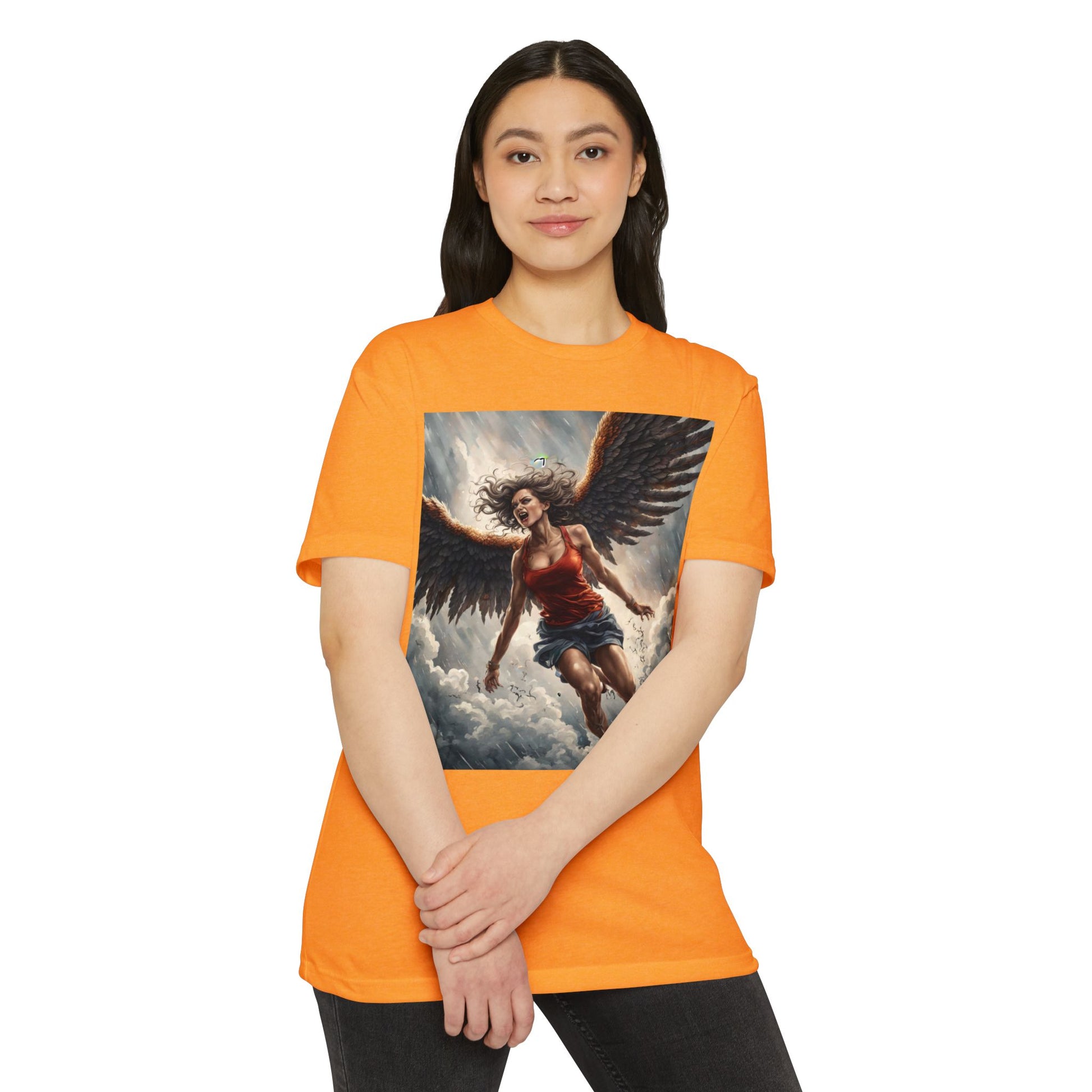 Bold Angel Graphic Tee - Unisex CVC Jersey T-shirt, Spiritual Gift, Trendy Top, Angel Lover Shirt, Unique Graphic T-shirt