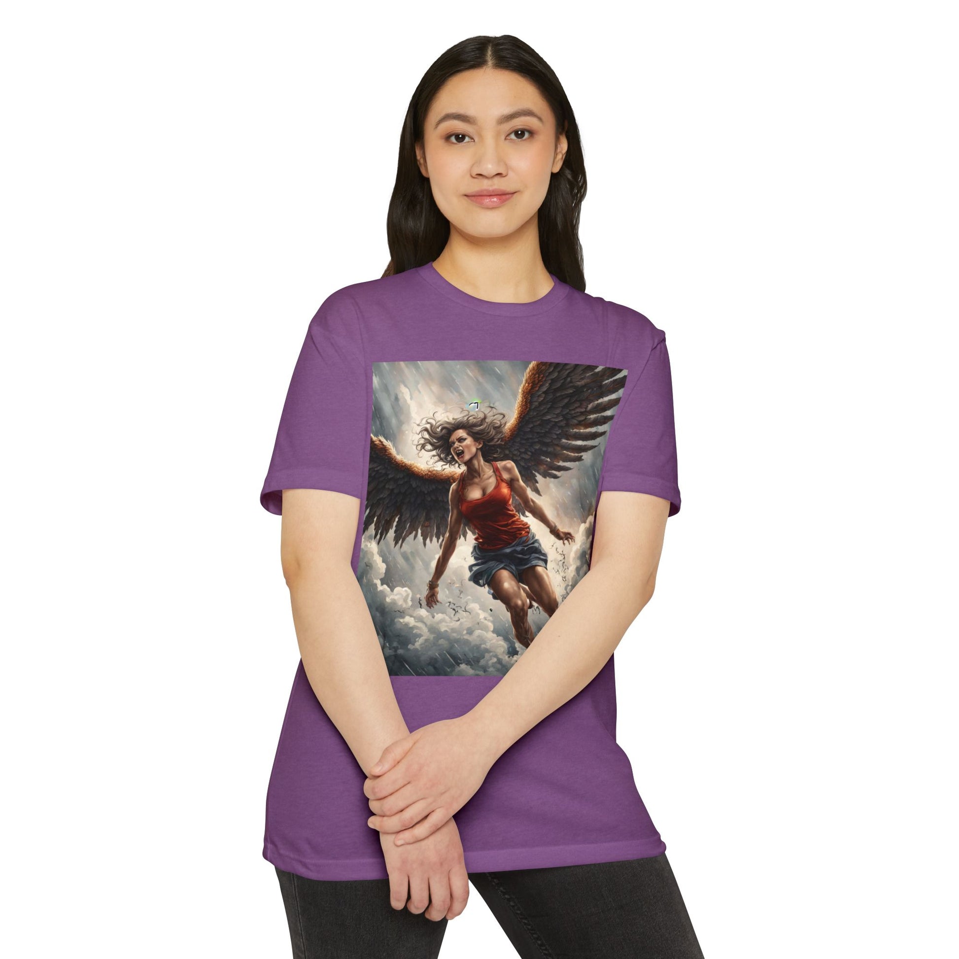 Bold Angel Graphic Tee - Unisex CVC Jersey T-shirt, Spiritual Gift, Trendy Top, Angel Lover Shirt, Unique Graphic T-shirt